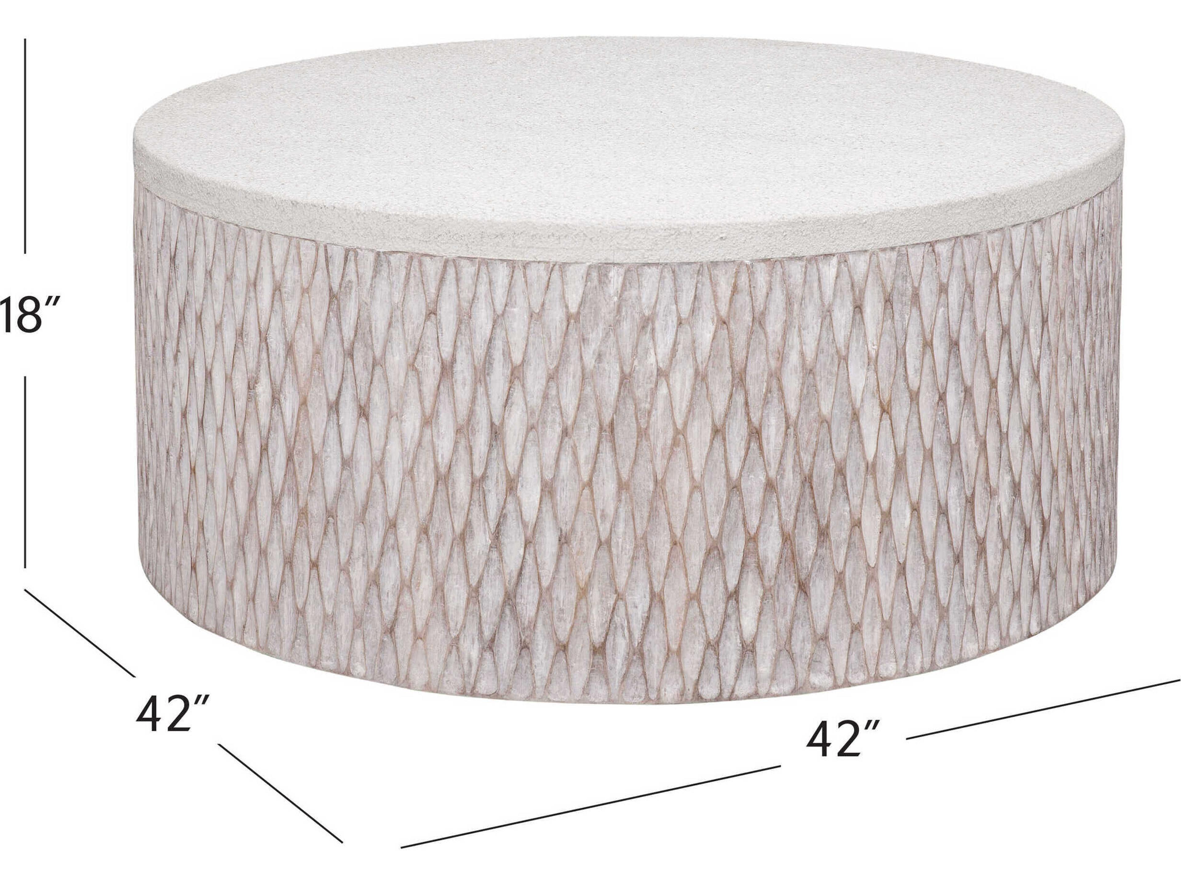 Bassett Mirror White Brewer Accent Cocktail Table