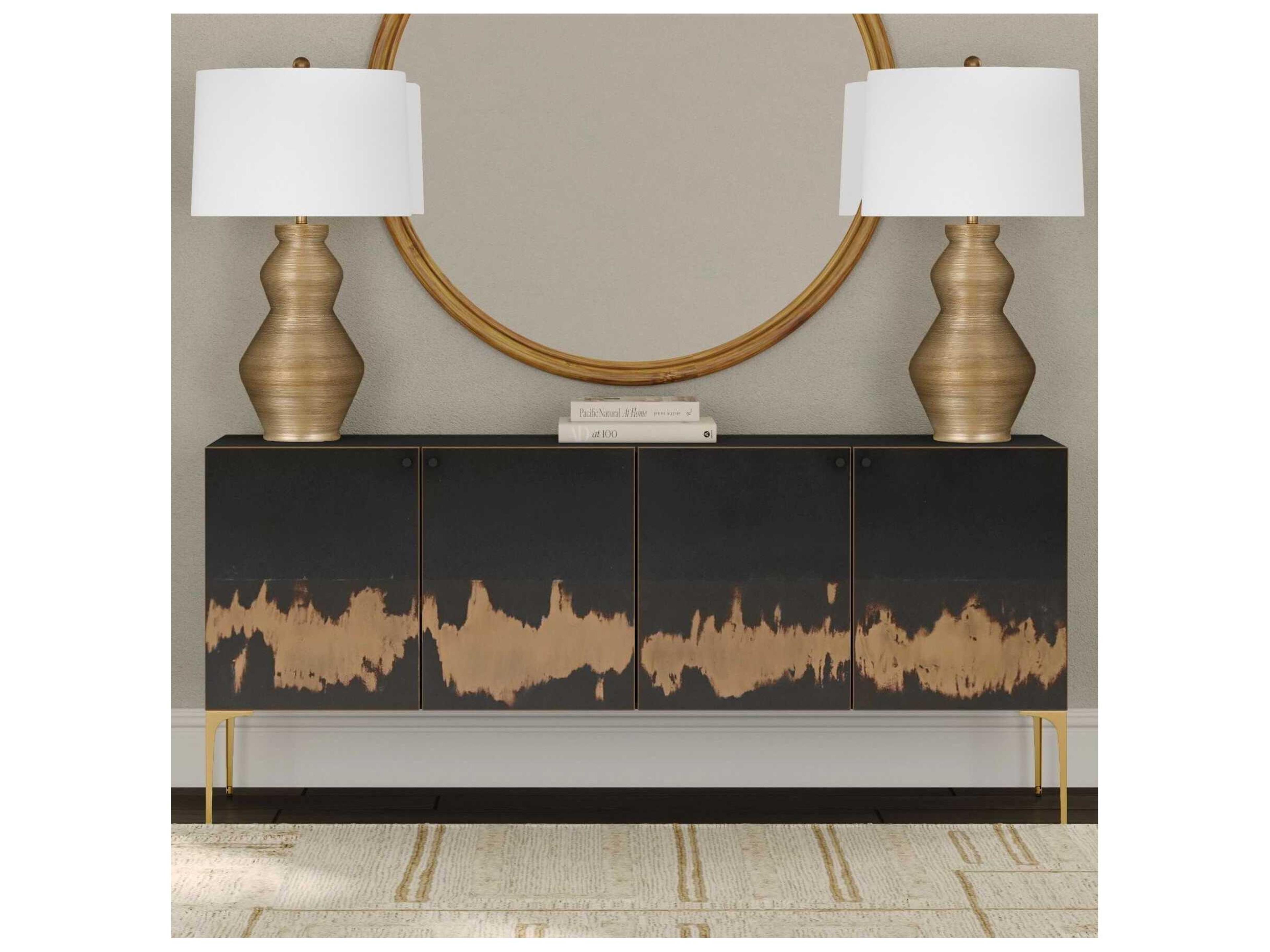 Bassett Mirror 17" Brown Kali Iron Sideboard