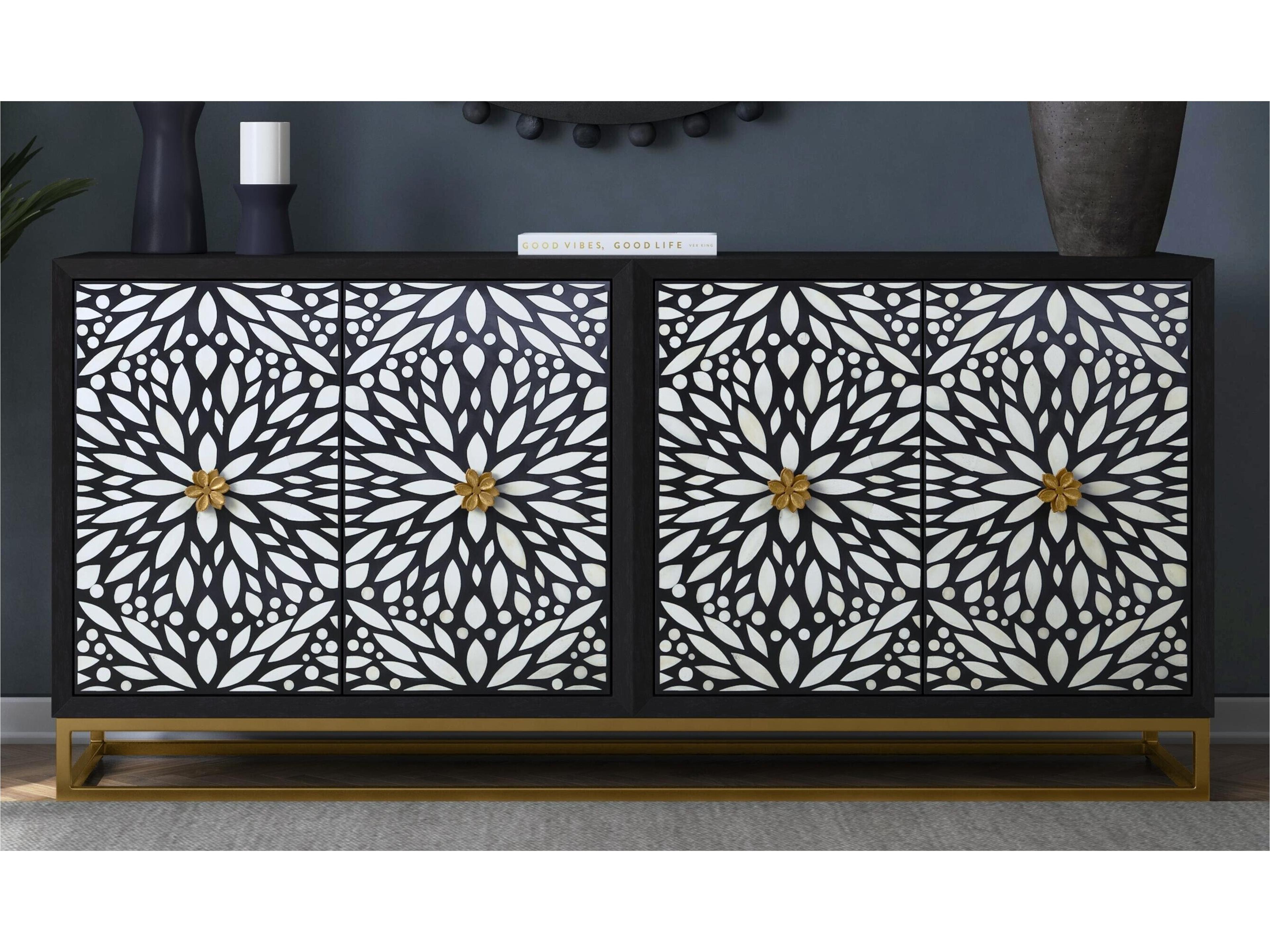 Bassett Mirror Cameron 72" Mango Wood Sideboard