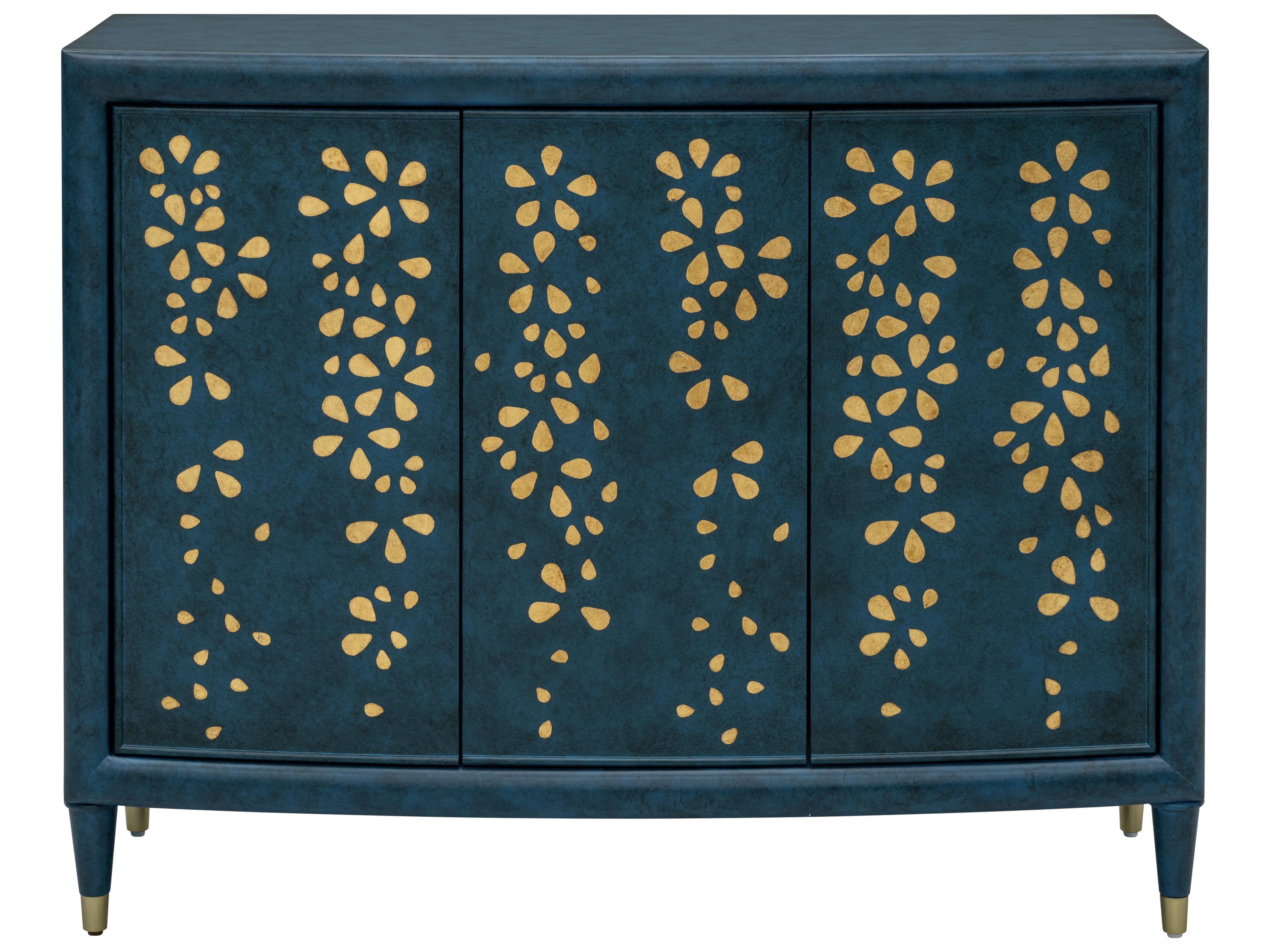 Bassett Mirror Argento Blue Rubberwood Accent Chest