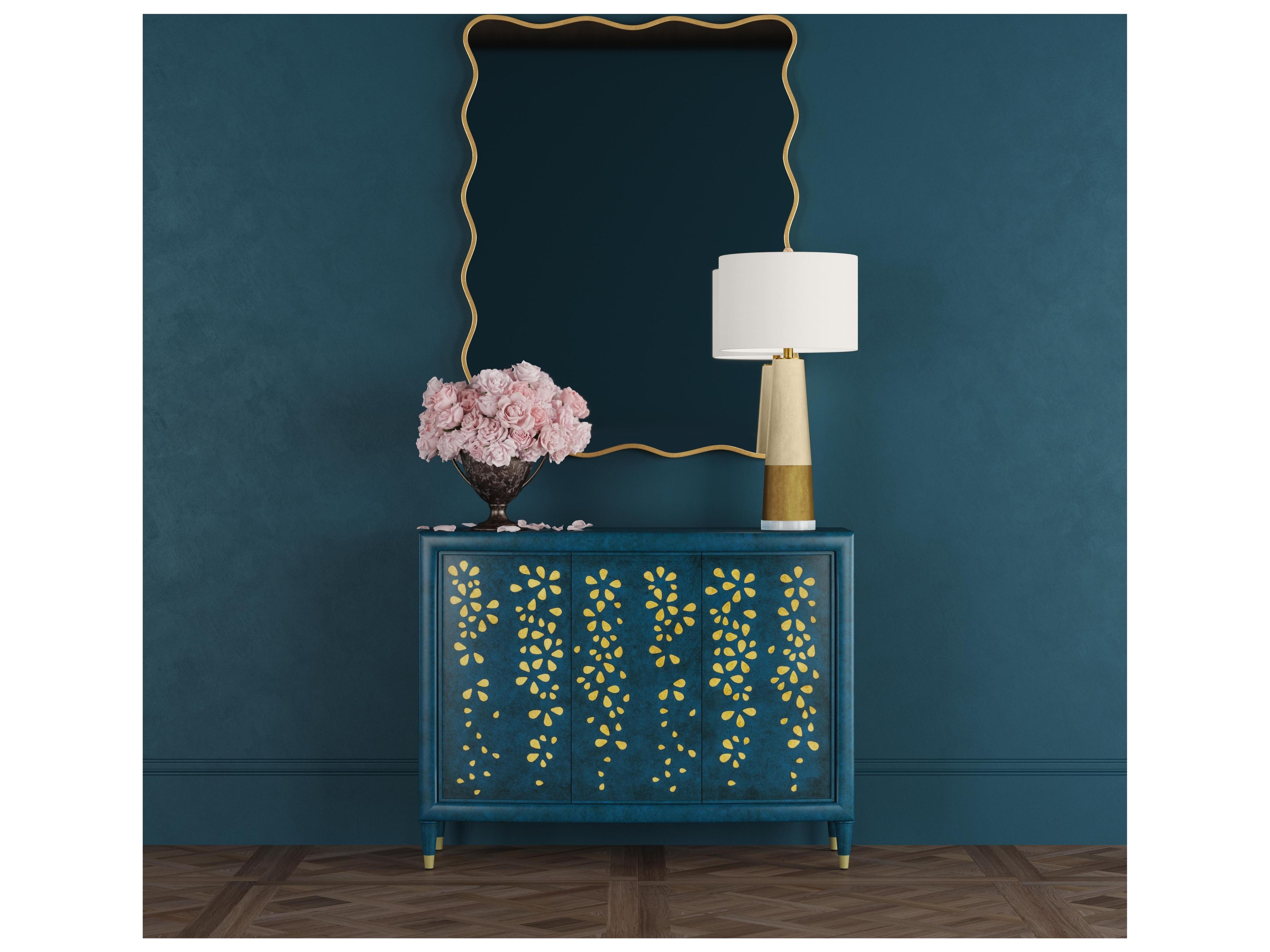 Bassett Mirror Argento Blue Rubberwood Accent Chest