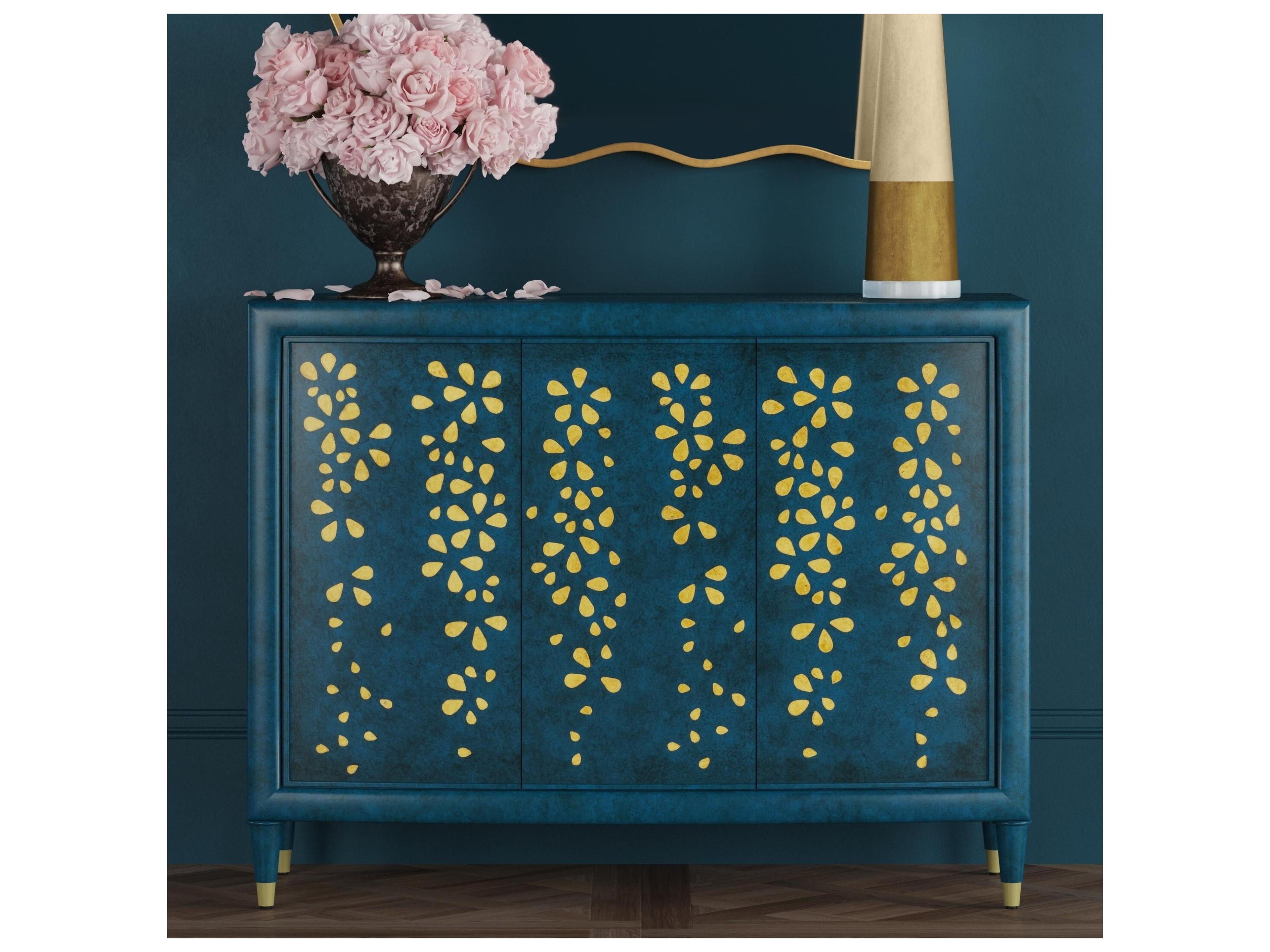 Bassett Mirror Argento Blue Rubberwood Accent Chest