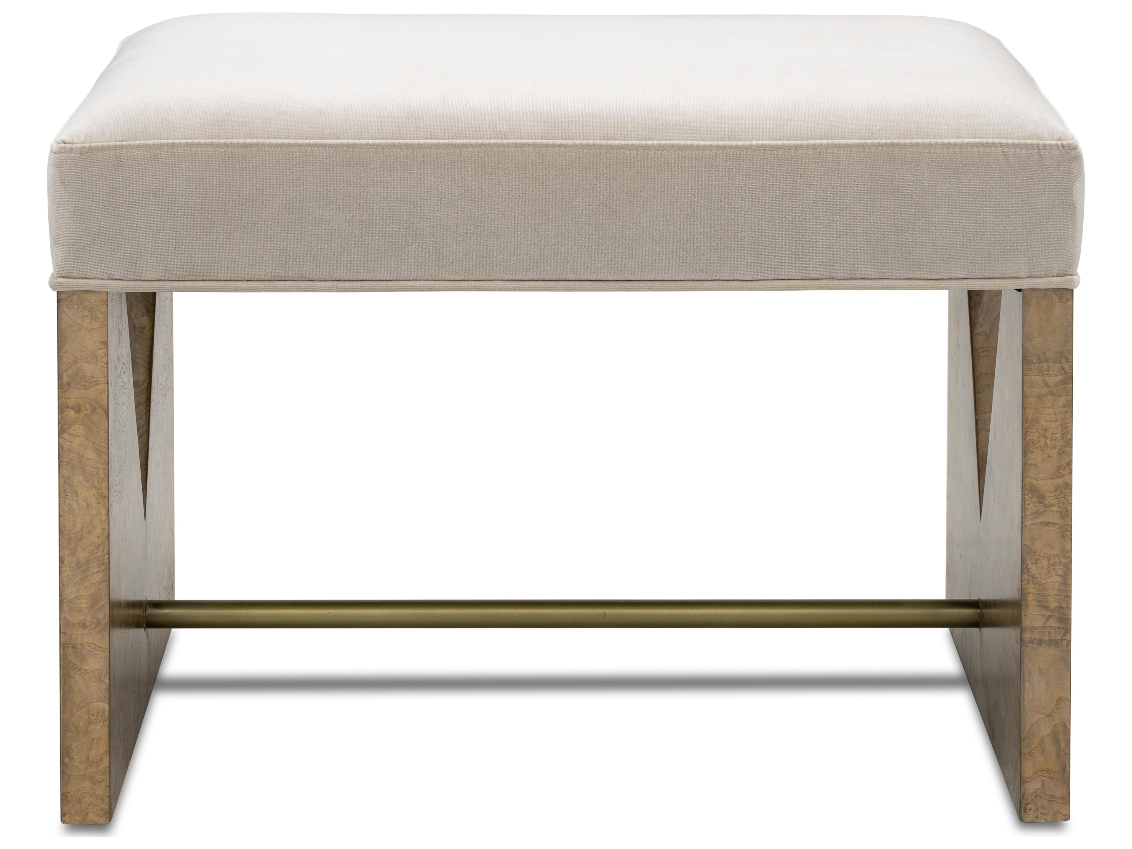 Bassett Mirror Laurent Beige Upholstered Accent Stool
