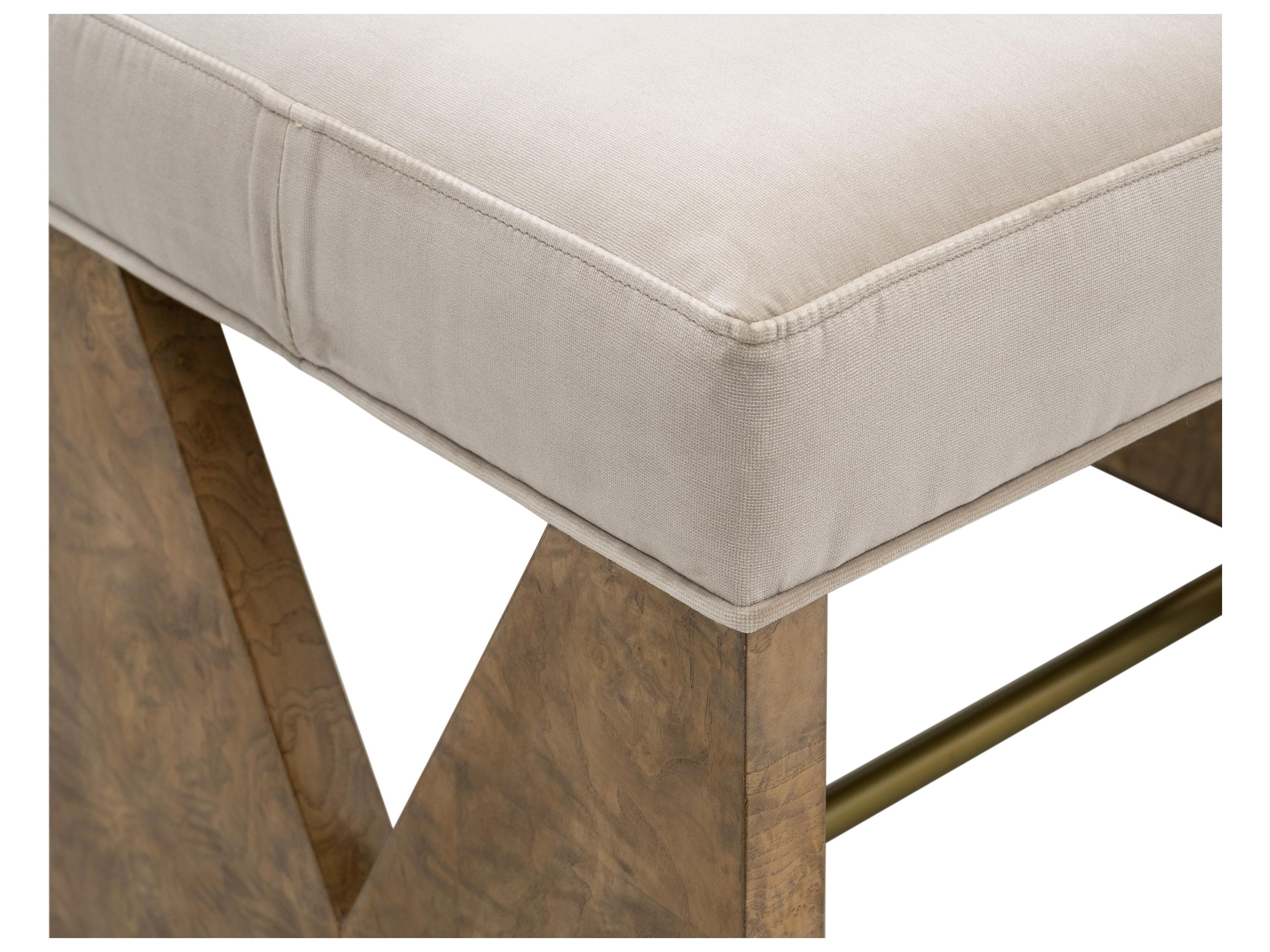 Bassett Mirror Laurent Beige Upholstered Accent Stool