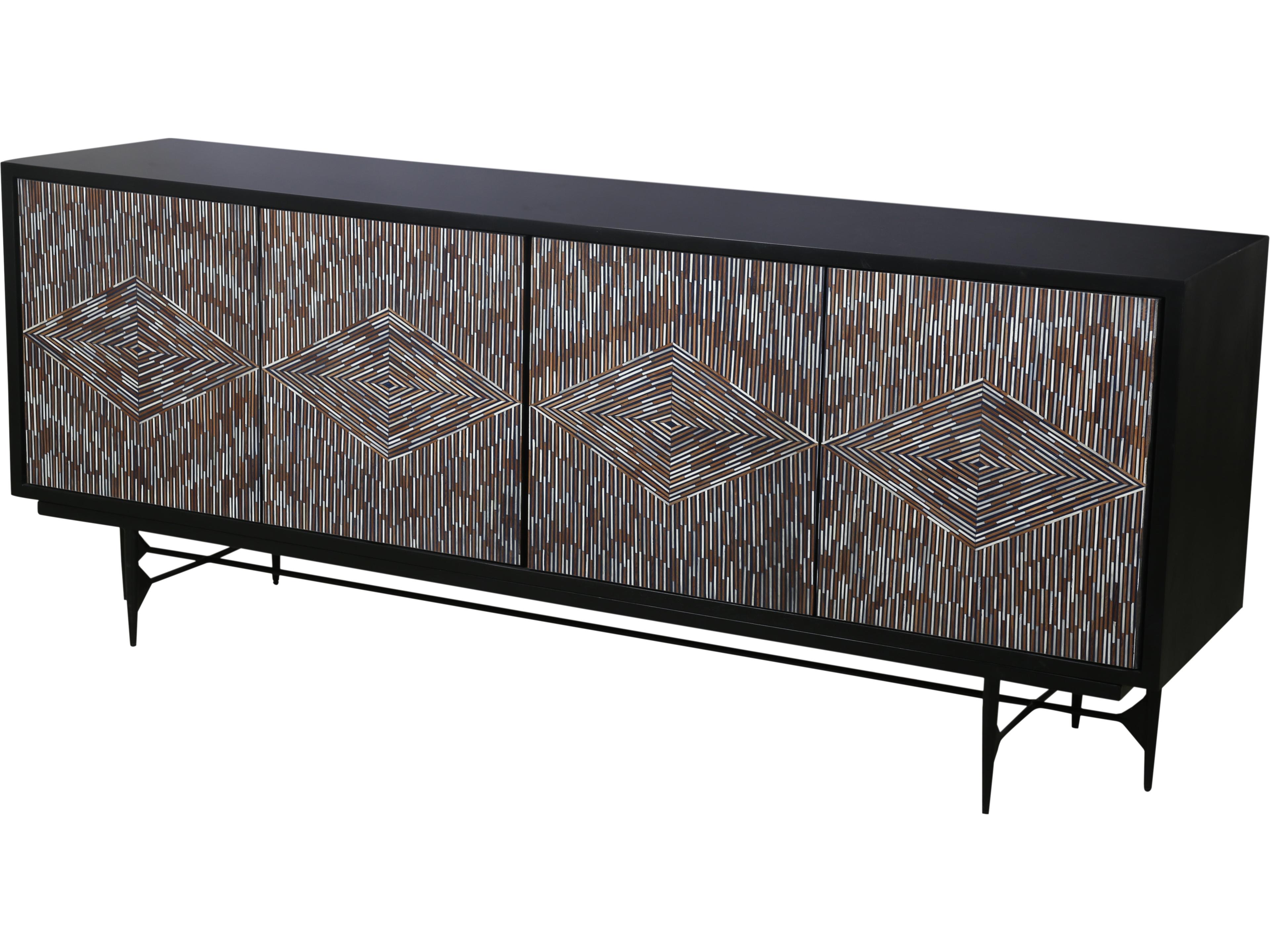 80" Mango Wood Brown Sideboard