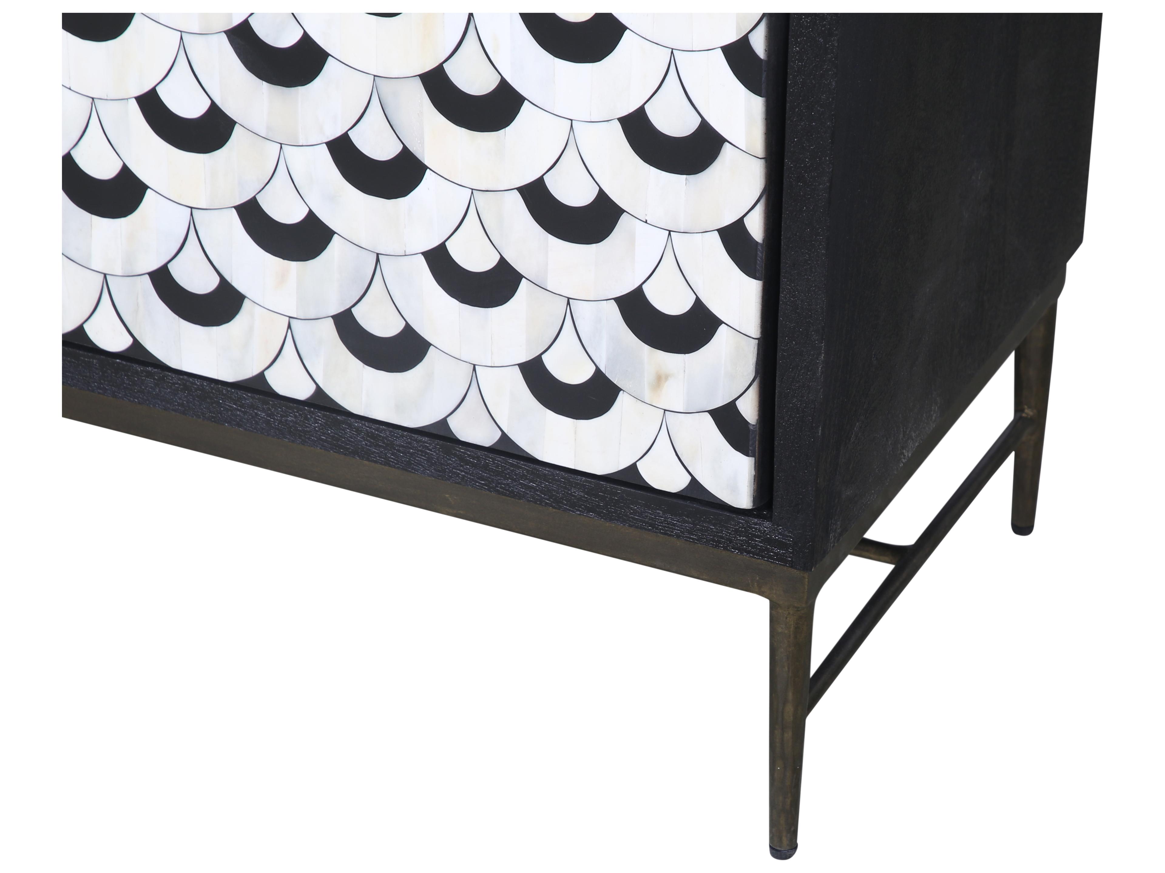 Bassett Mirror 70" Mango Wood Black Sideboard