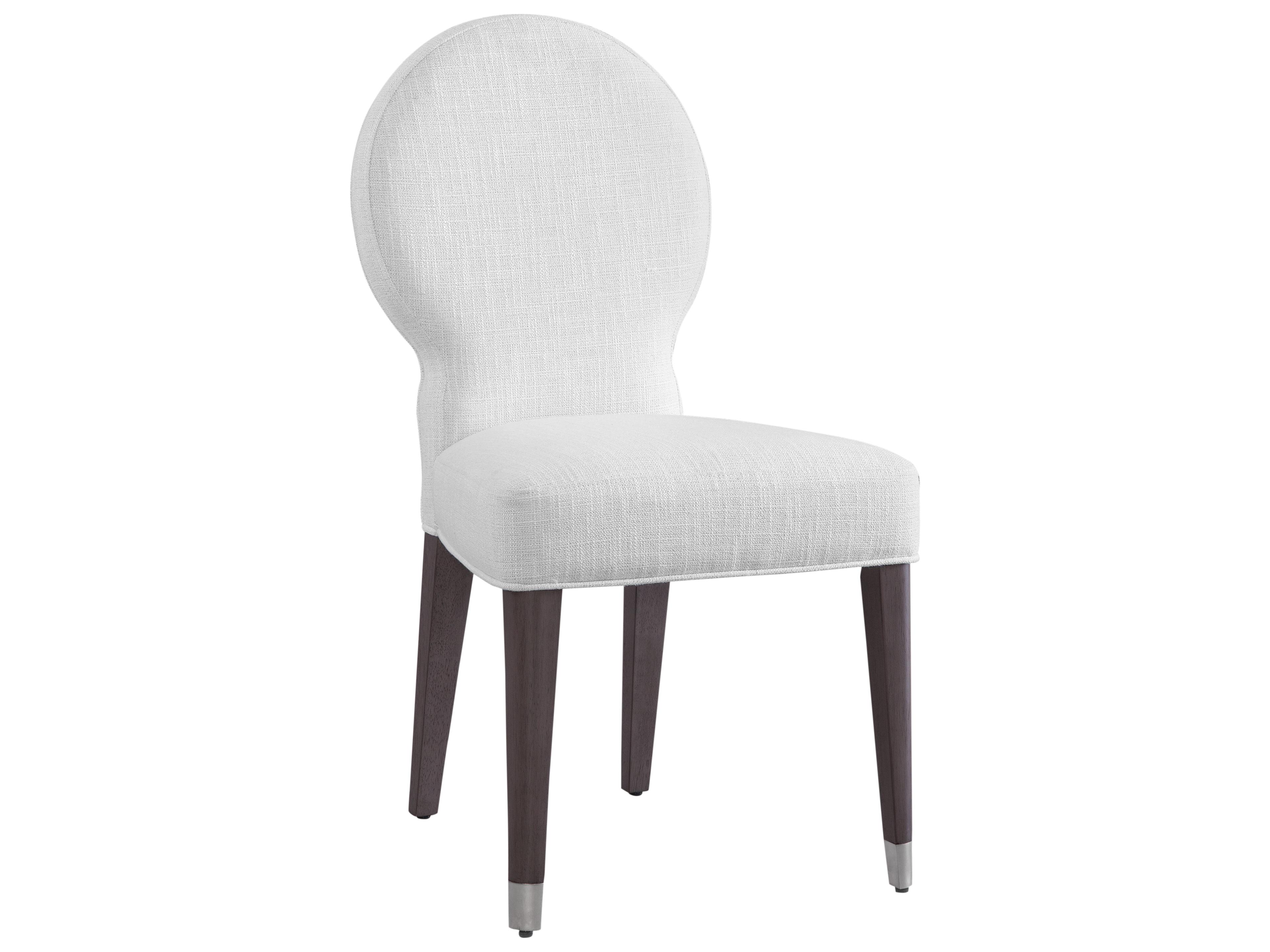 Farrah Fabric Hardwood White Upholstered Side Dining Chair Set of 2
