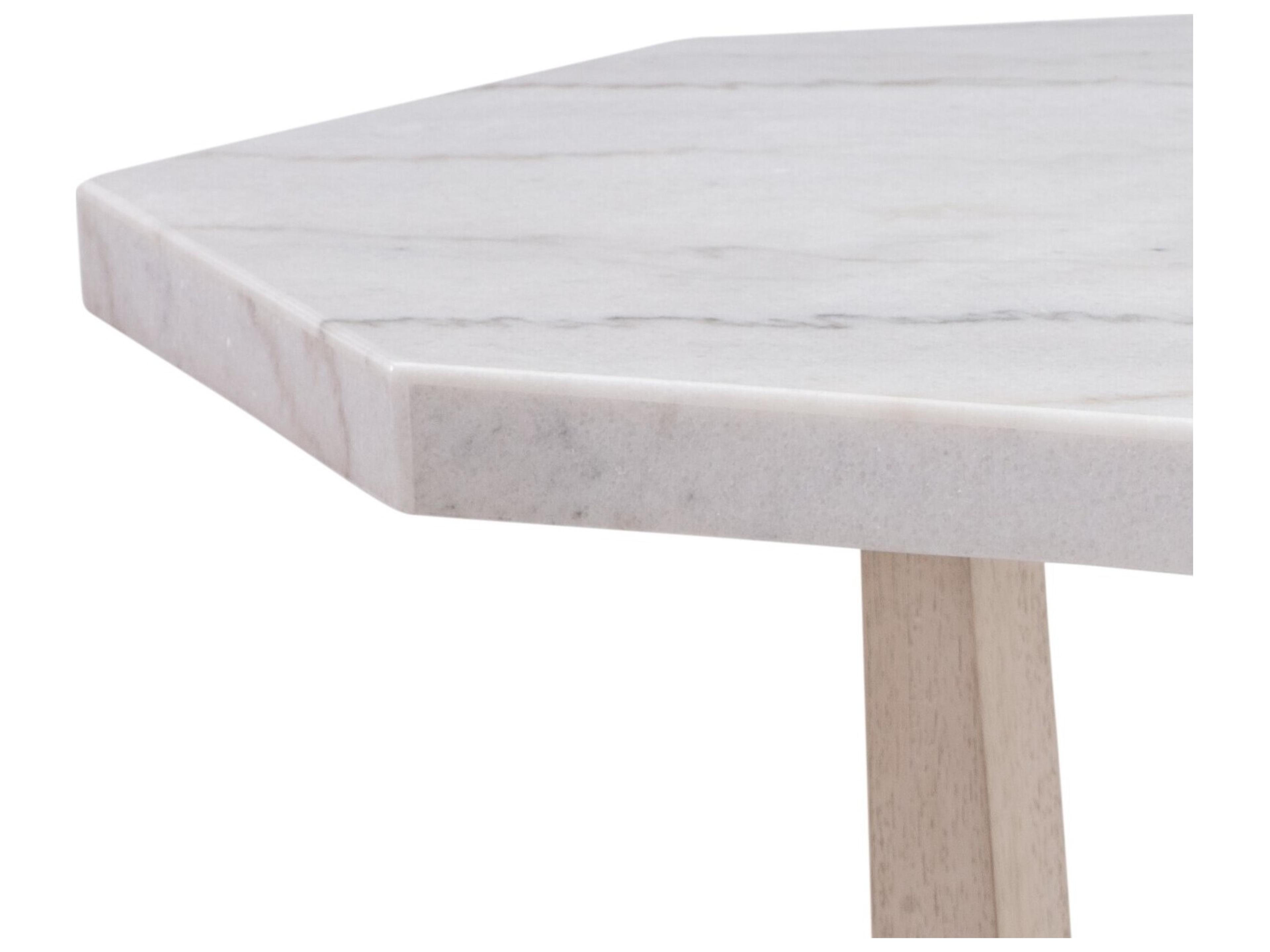 Bassett Mirror Newport Octagon Marble Sun Bleached Ash Dining Table