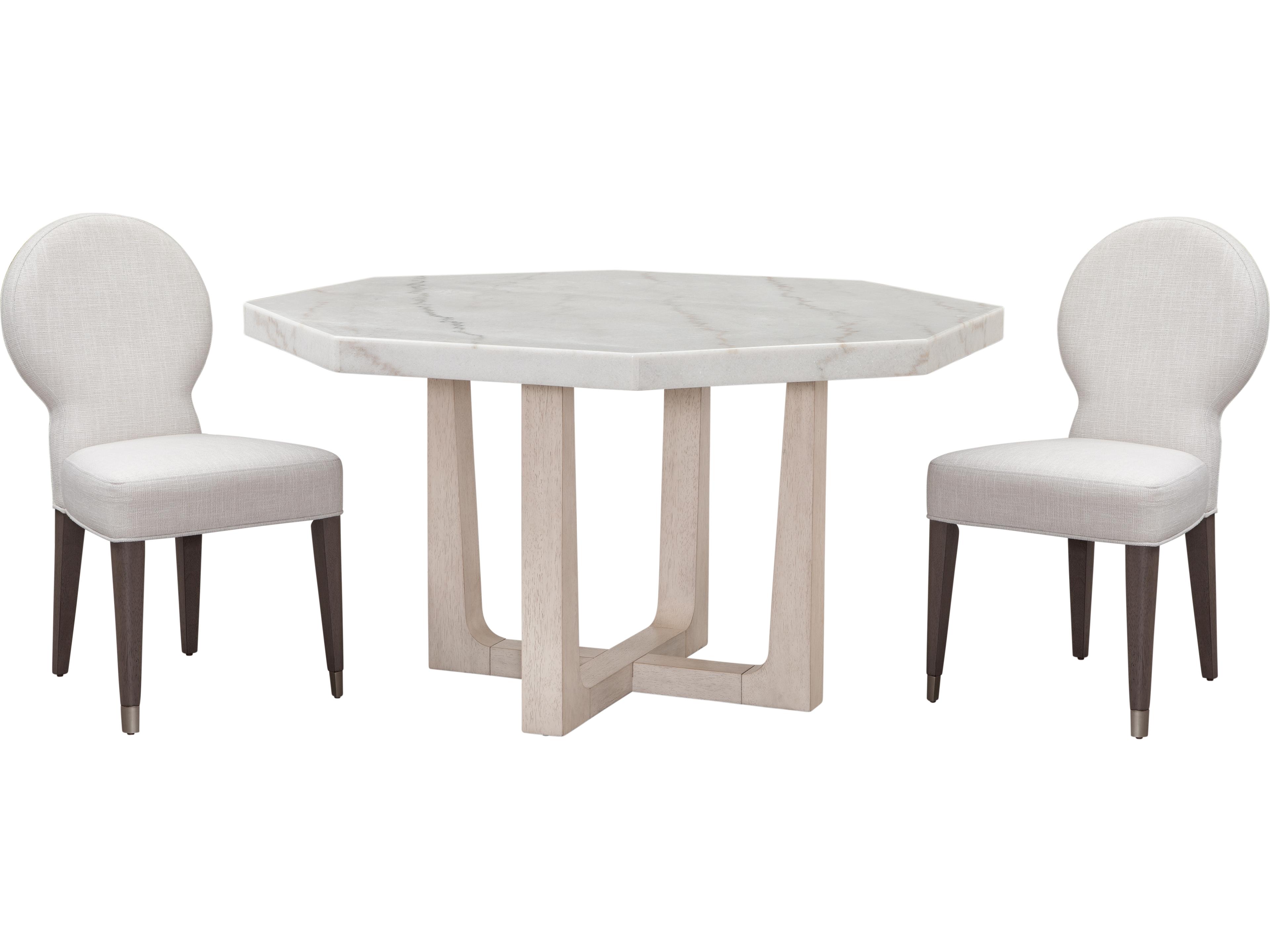 Bassett Mirror Newport Octagon Marble Sun Bleached Ash Dining Table