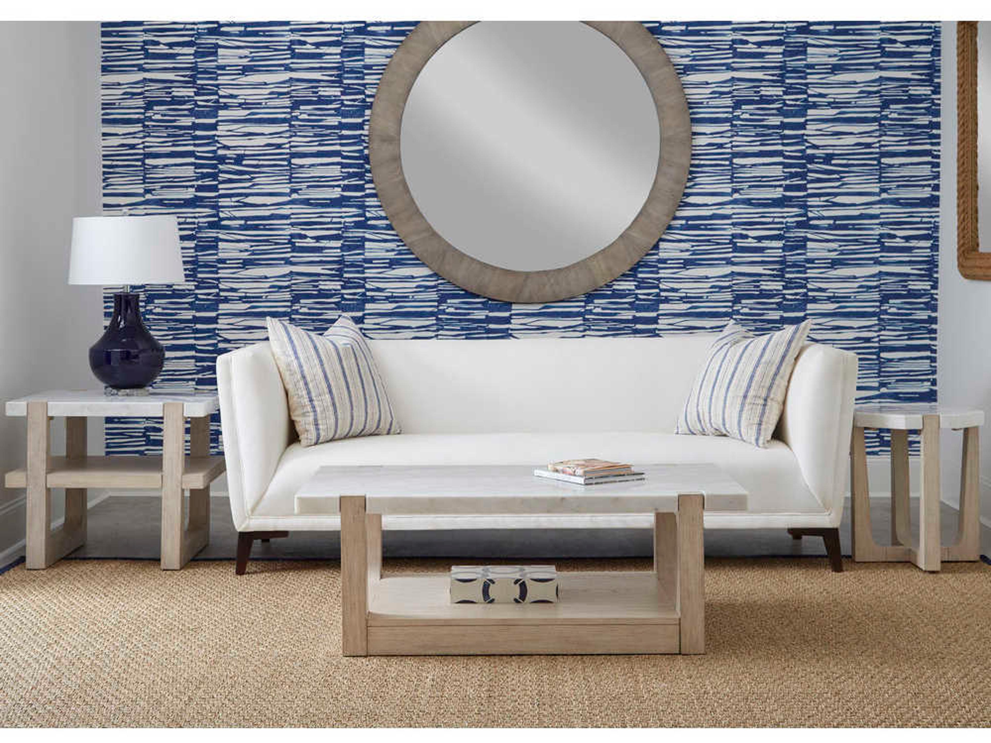 Bassett Mirror Newport Scatter Octagon Marble Sunbleached Ash End Table