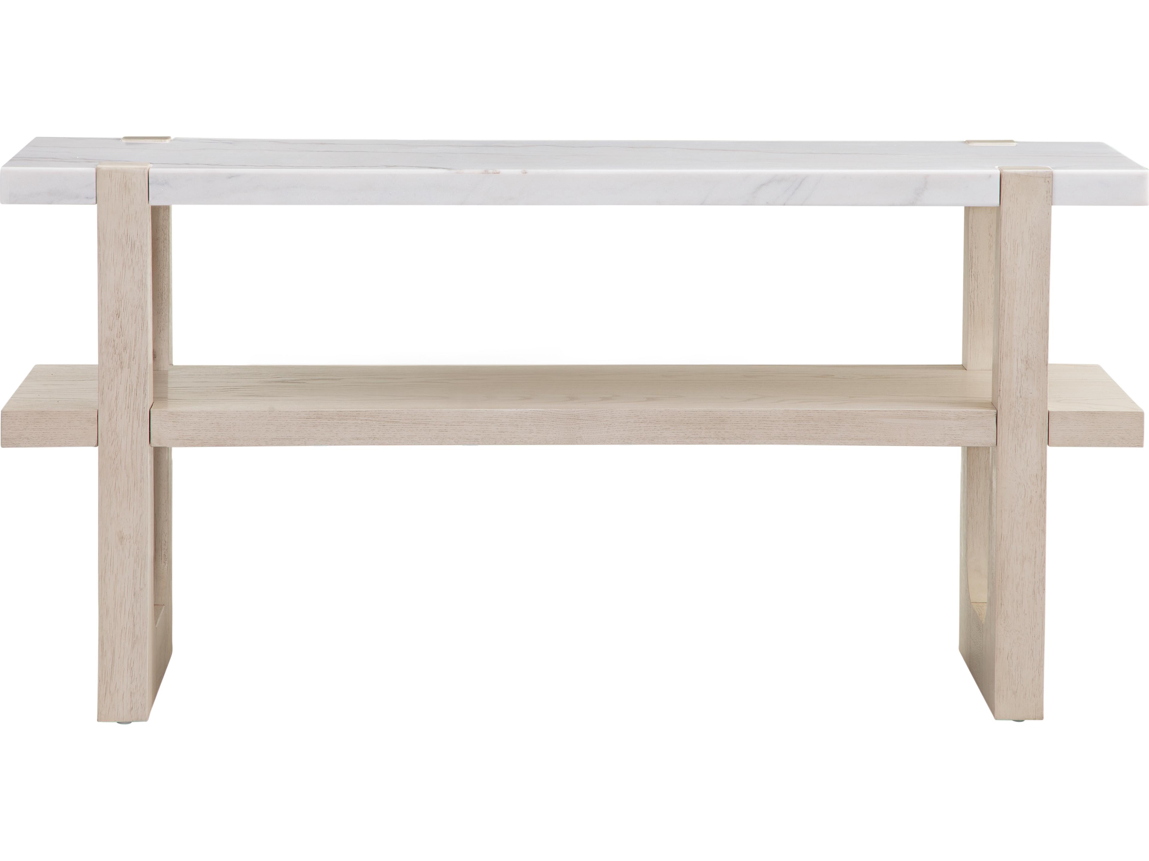 Newport Console Table Sunbleached Ash and White Marble