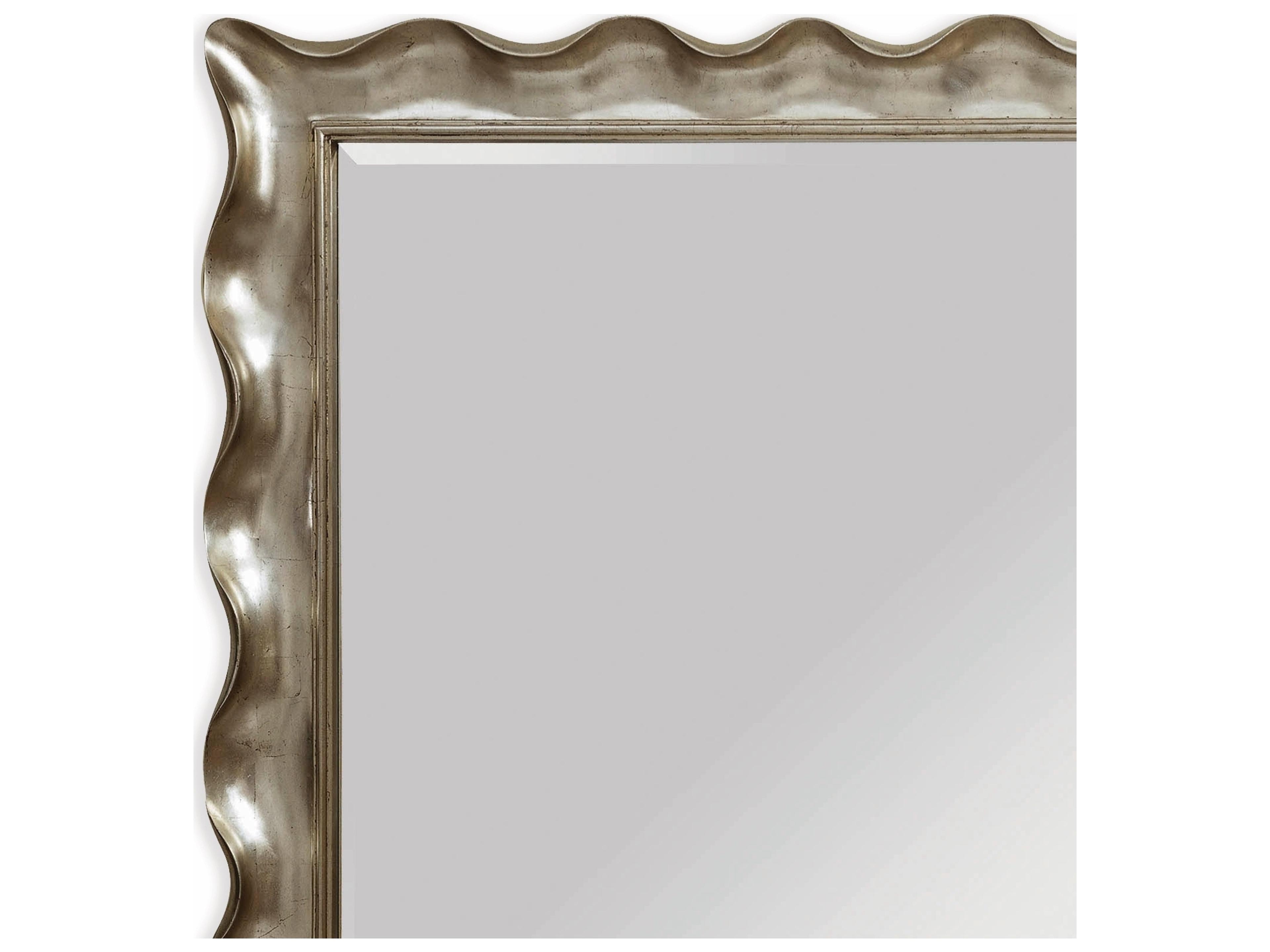 Bassett Mirror Hollywood Glam Pie Crust Rectangular Leaner Floor Mirror