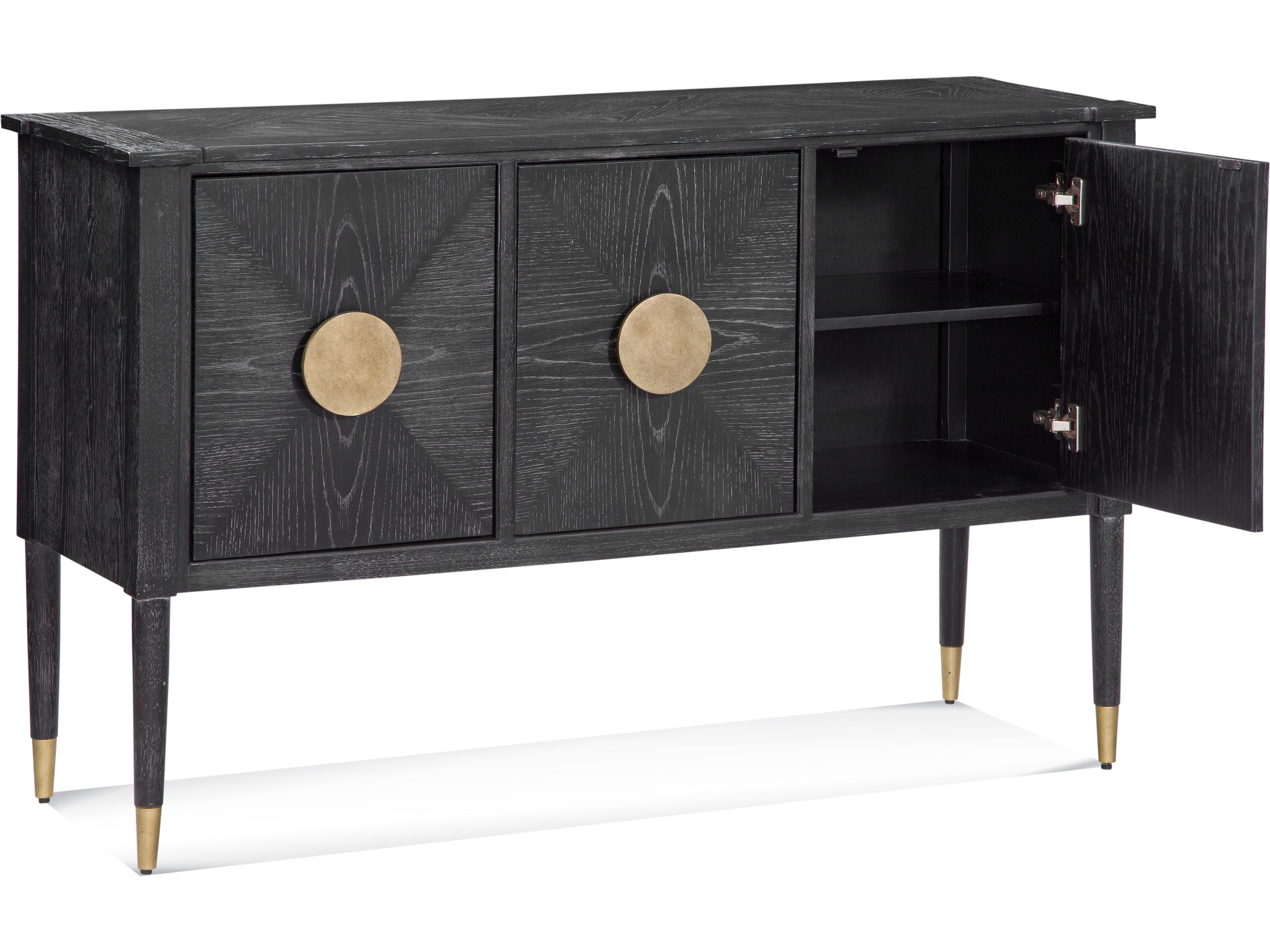 Bassett Mirror Jensen Rectangular Wood Cerused Oak Consolee Table