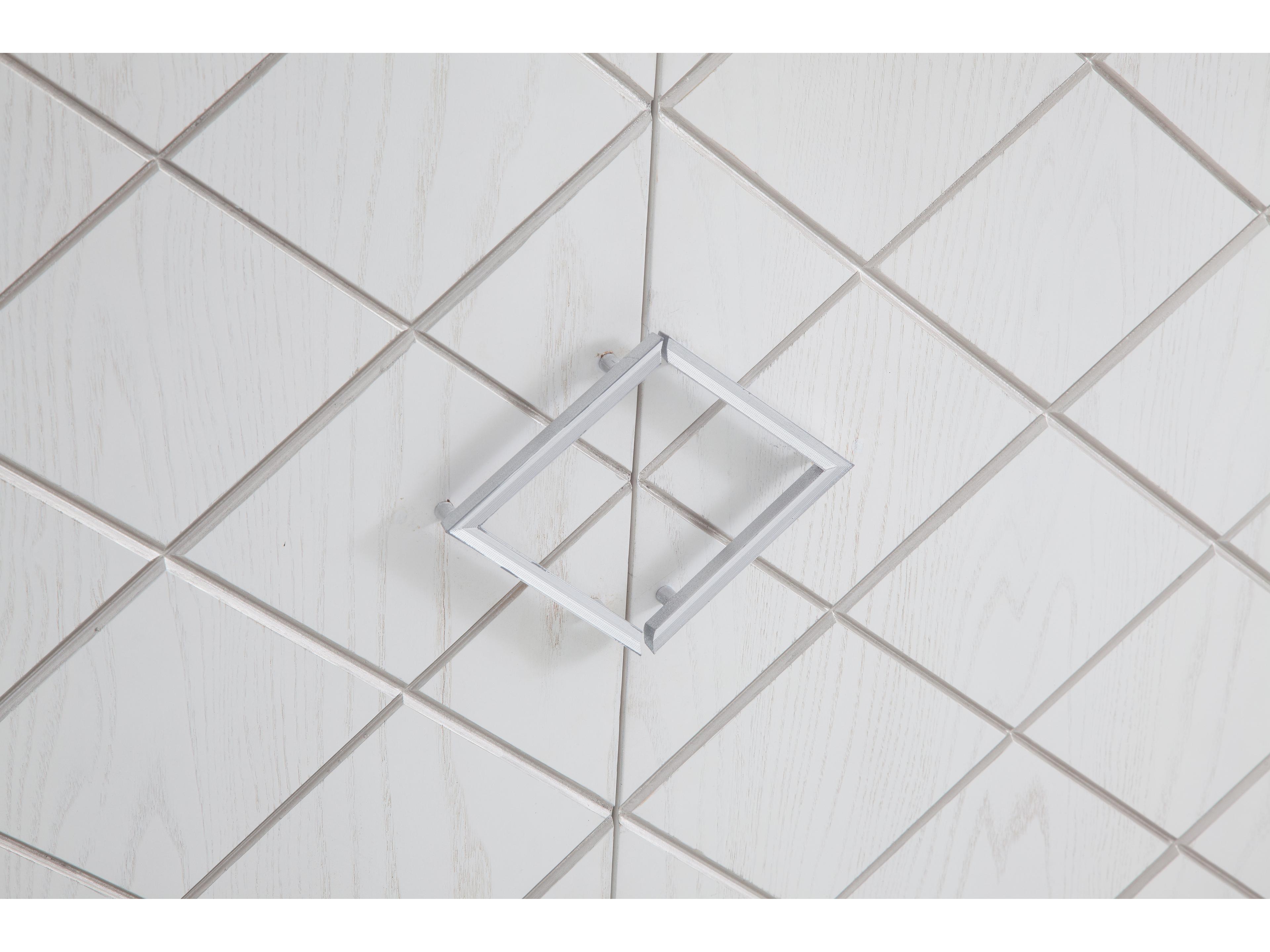 assett Mirror Farrow 68" Oak Wood White Silver Sideboar