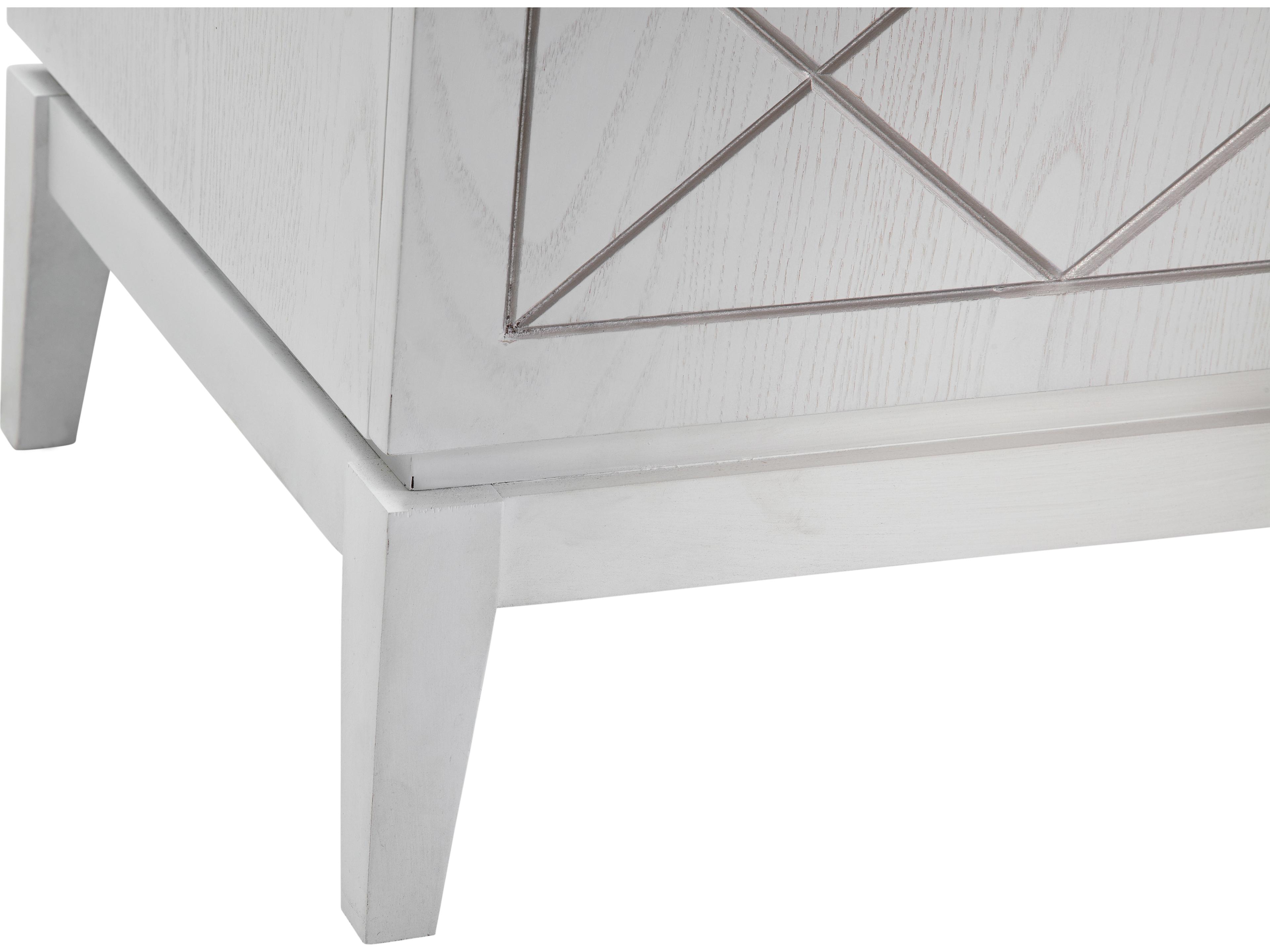 assett Mirror Farrow 68" Oak Wood White Silver Sideboar