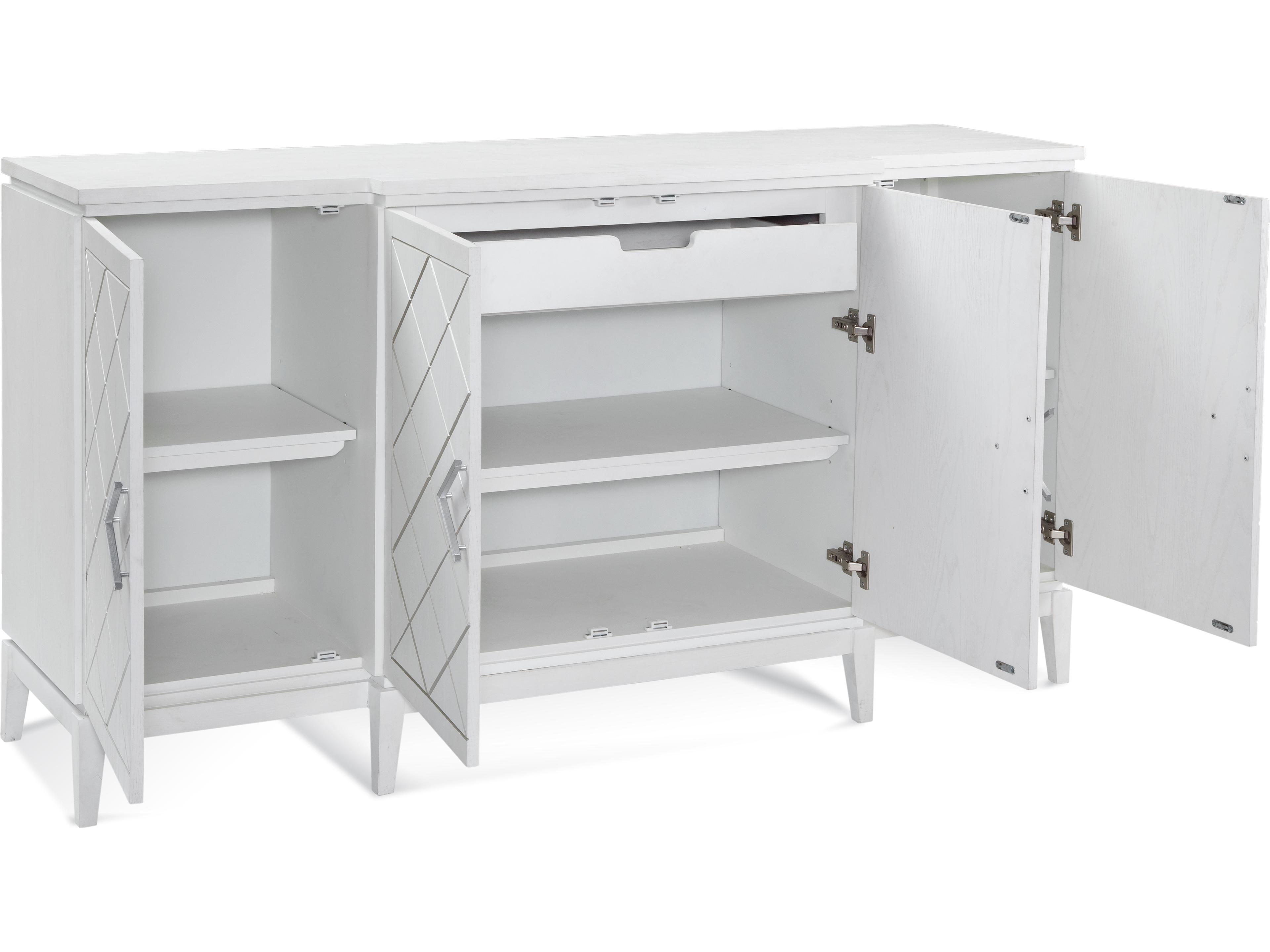 assett Mirror Farrow 68" Oak Wood White Silver Sideboar