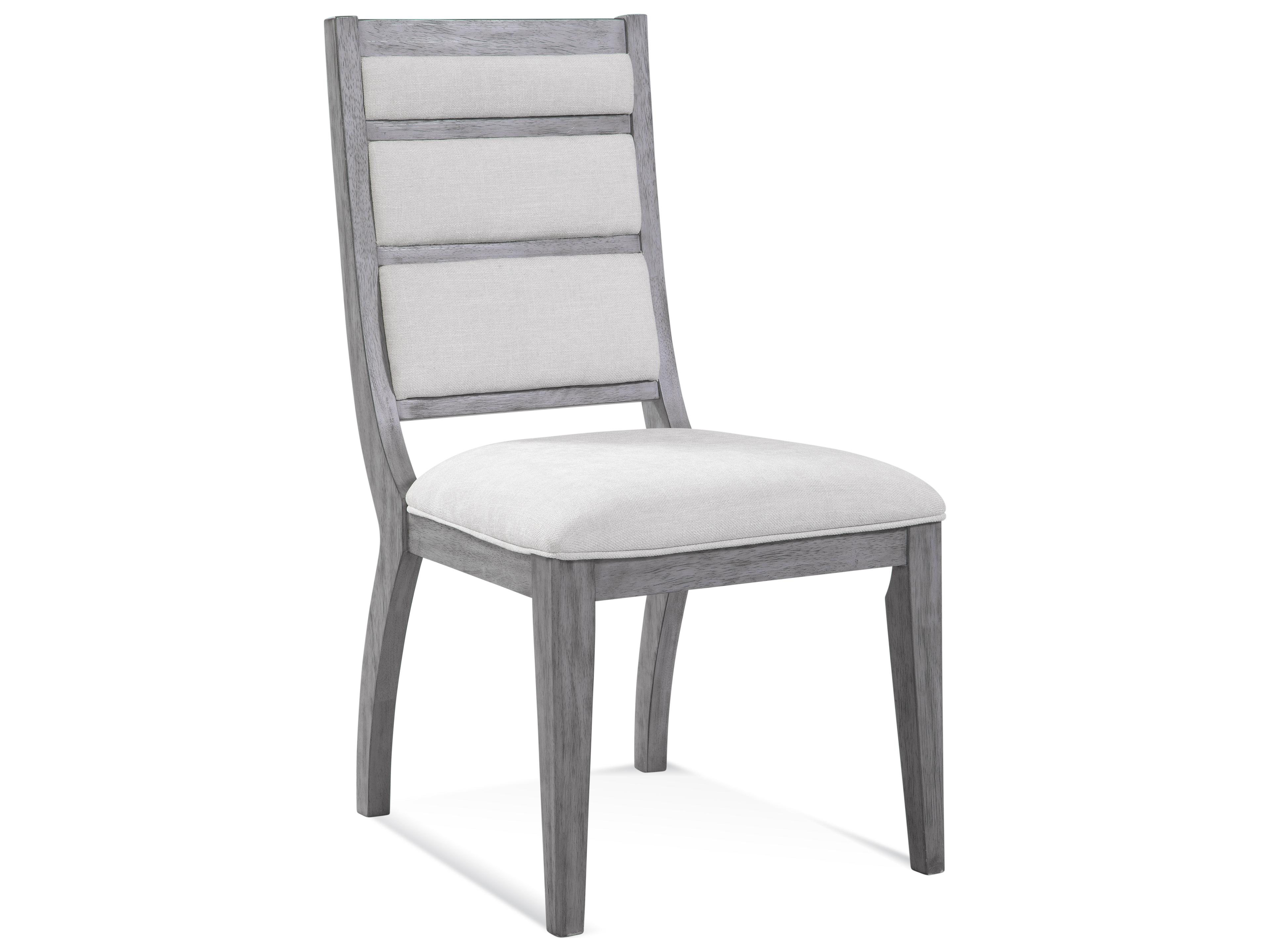 Nylah Oak Wood Gray Upholstered Side Dining Chair Set of 2