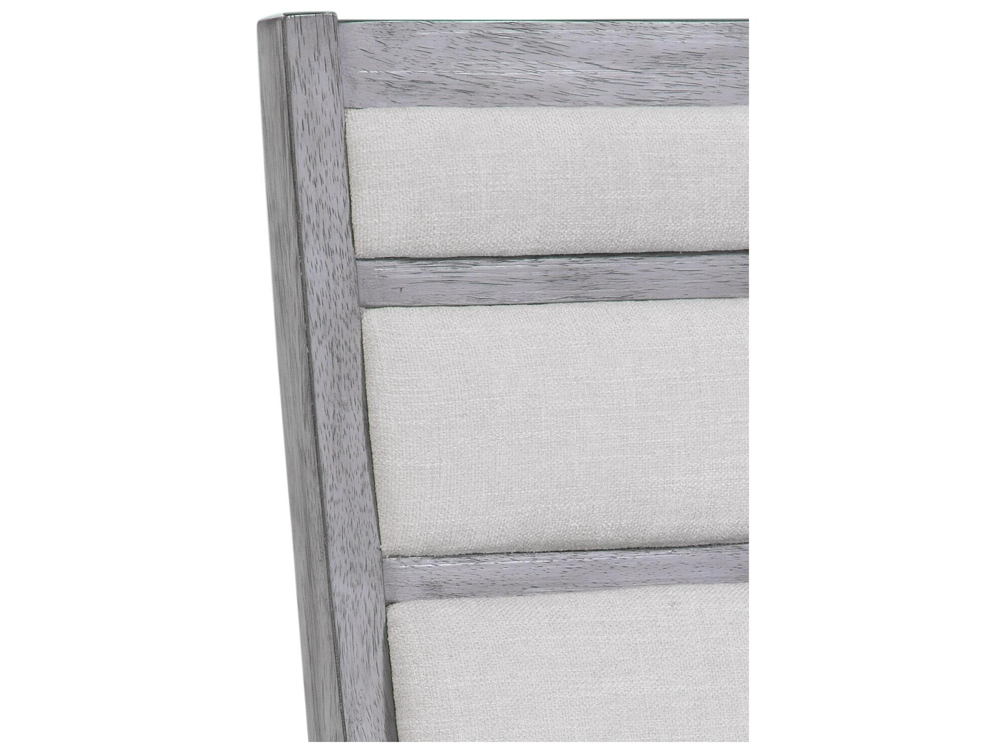 Bassett Mirror Nylah Oak Wood Gray Upholstered Side Dining Chair Set of 2