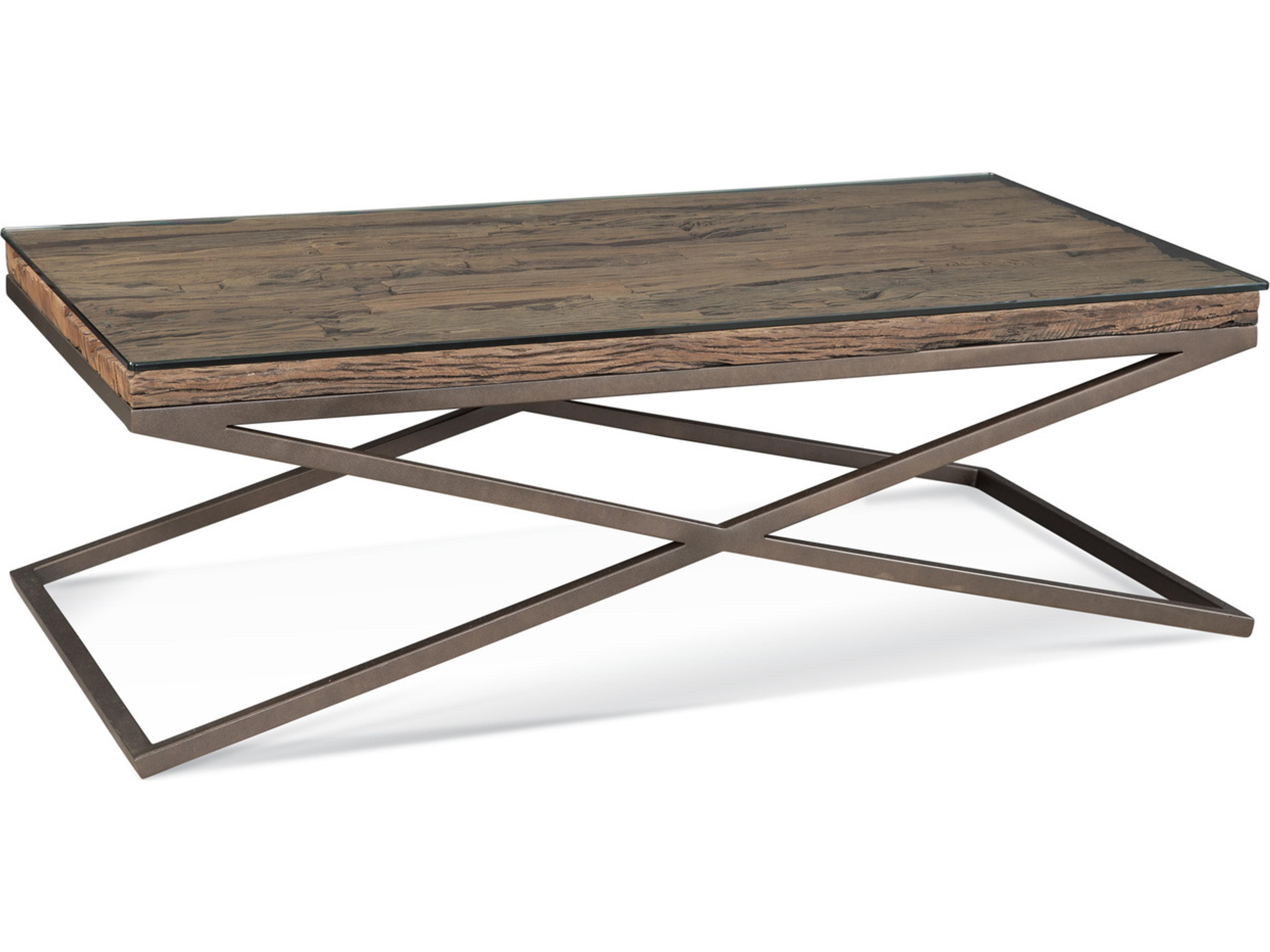 Cambria Rectangular Bronze Reclaimed Wood Coffee Table