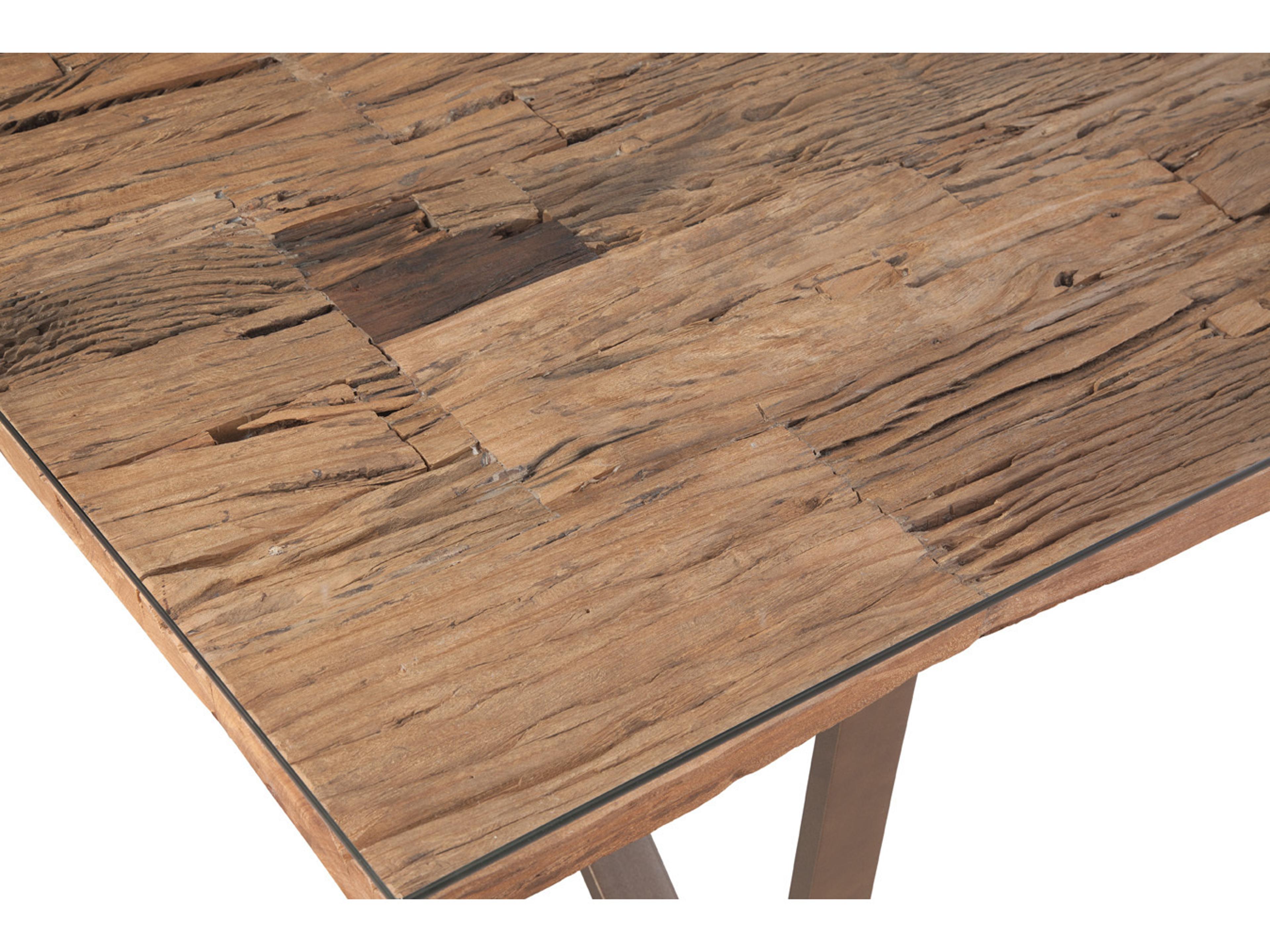 Bassett Mirror Cambria Rectangular Bronze Reclaimed Wood Dining Table