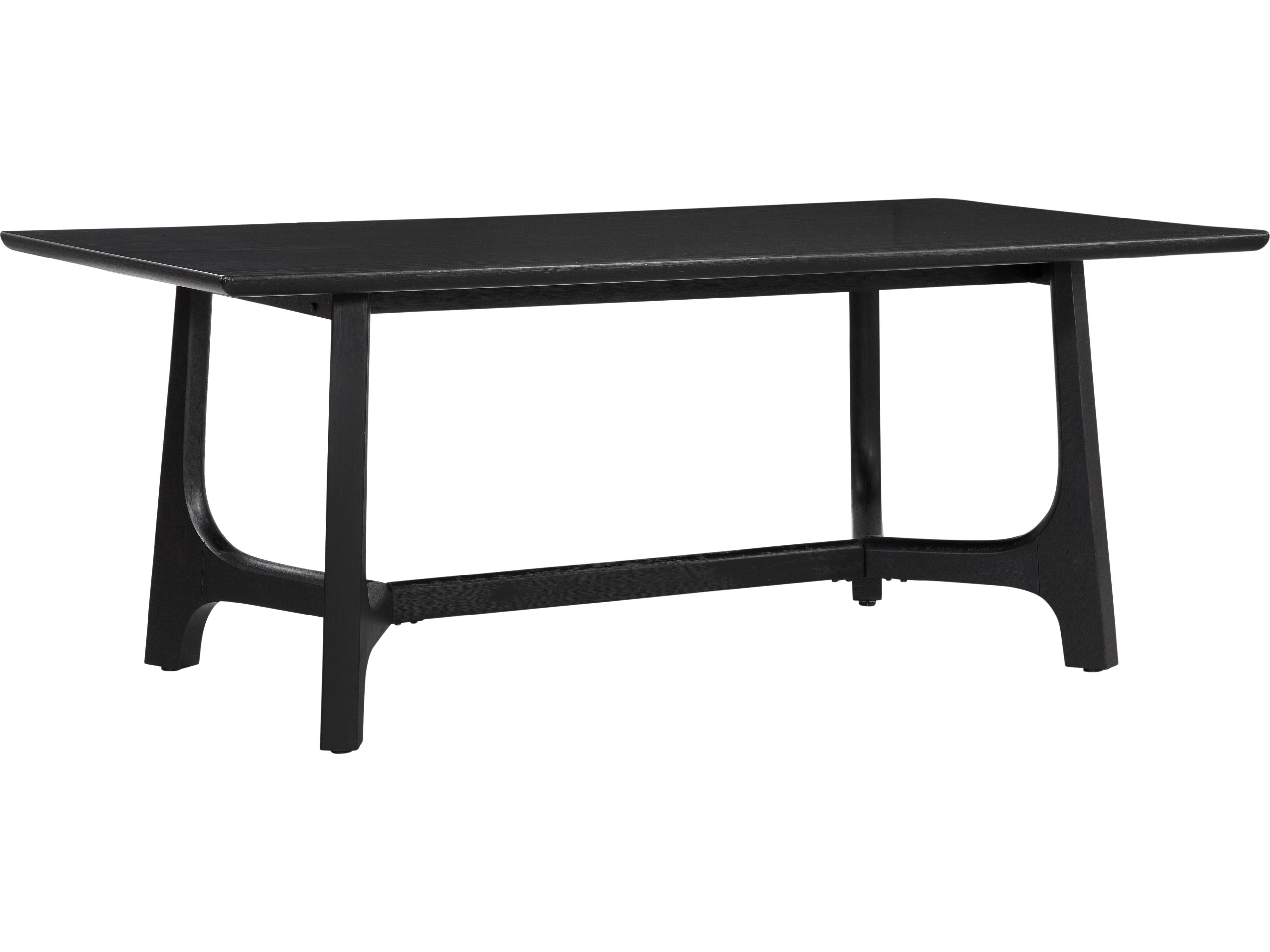 Dunnigan Rectangular Wood Black Matte Stain Dining Table