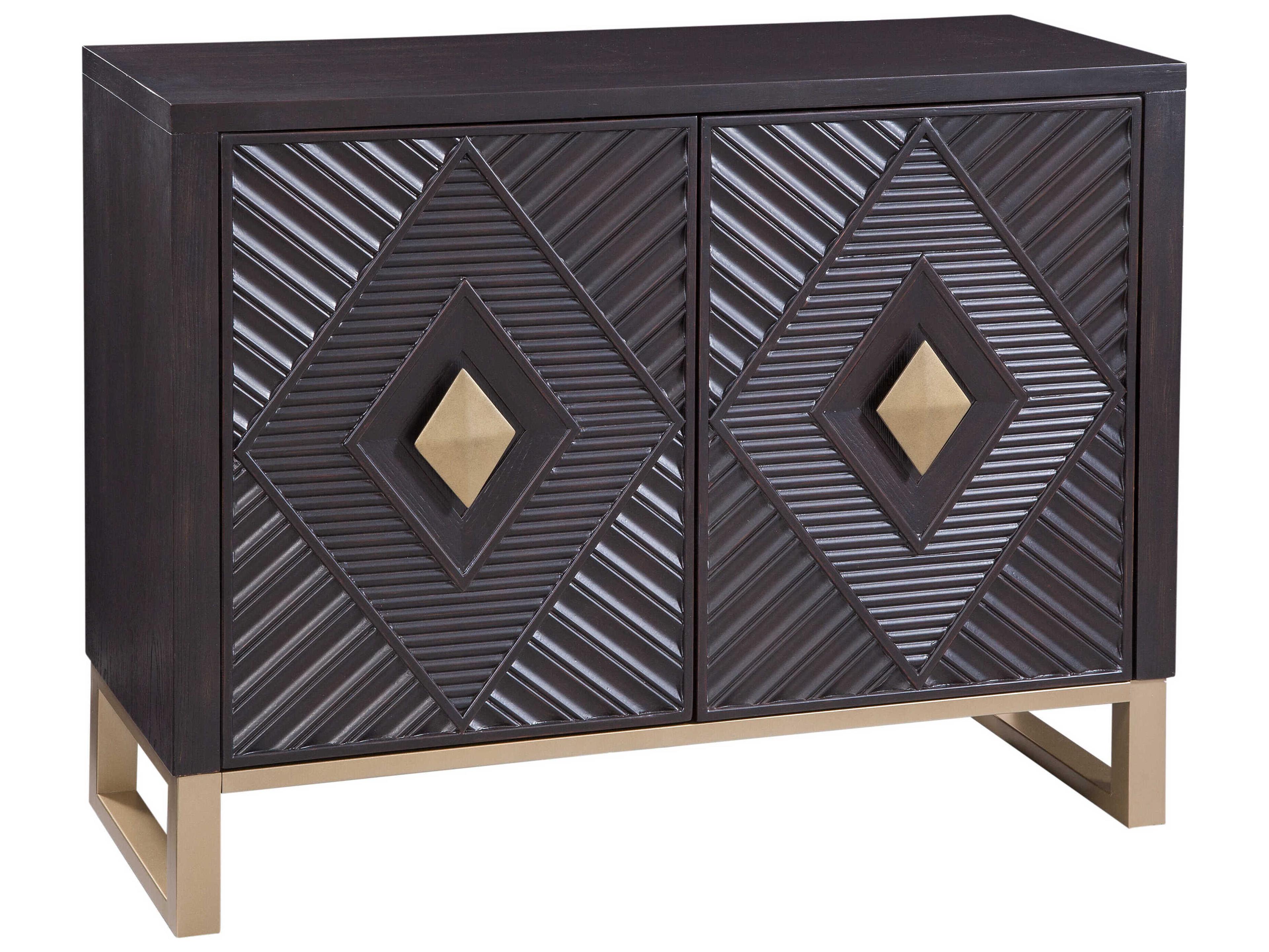 Allamar Bar Cabinet Boho Brown Rubberwood Gold Hardware