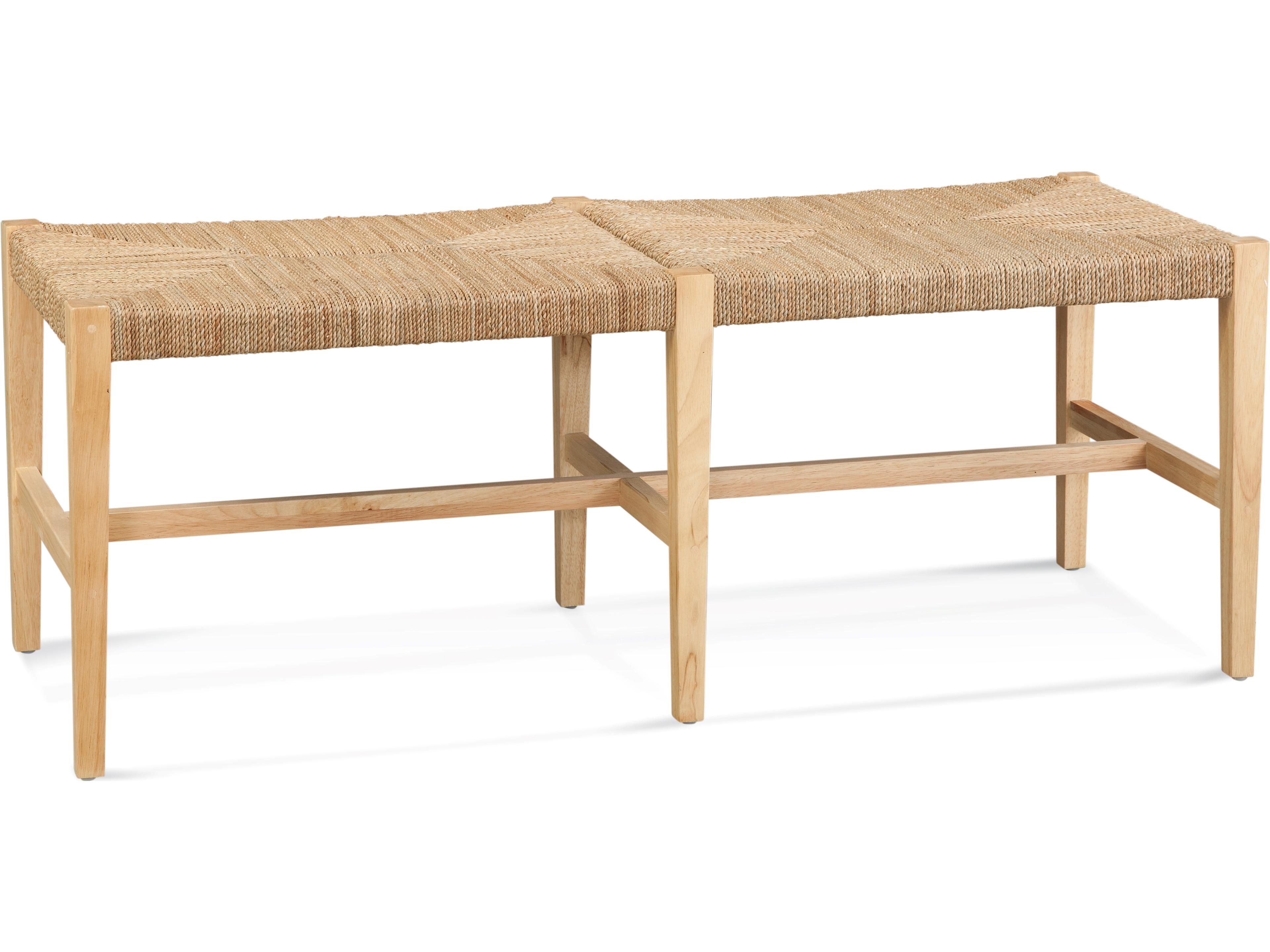 Bassett Mirror Natural Seagrass Tan Accent Bench