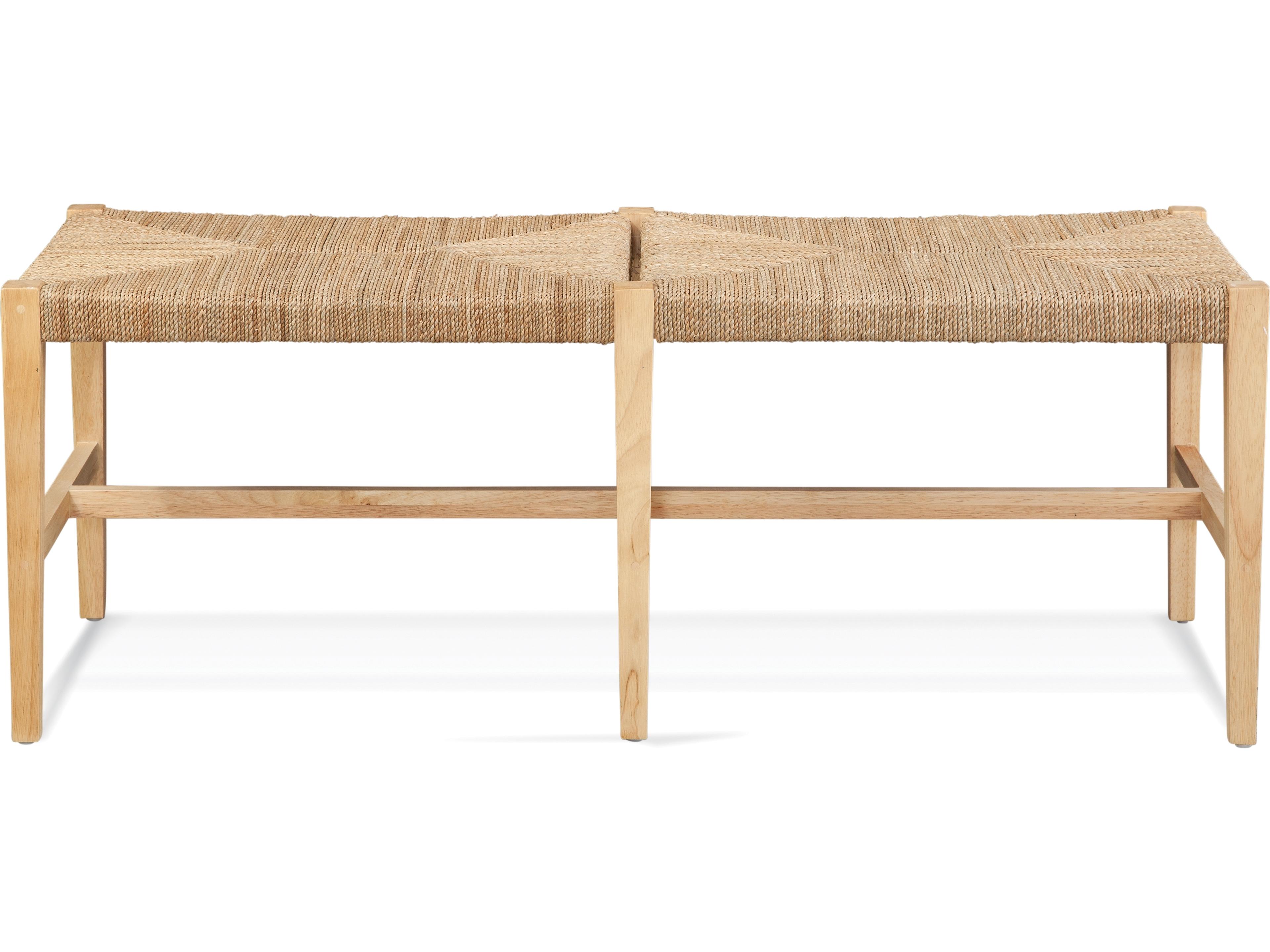 Bassett Mirror Natural Seagrass Tan Accent Bench