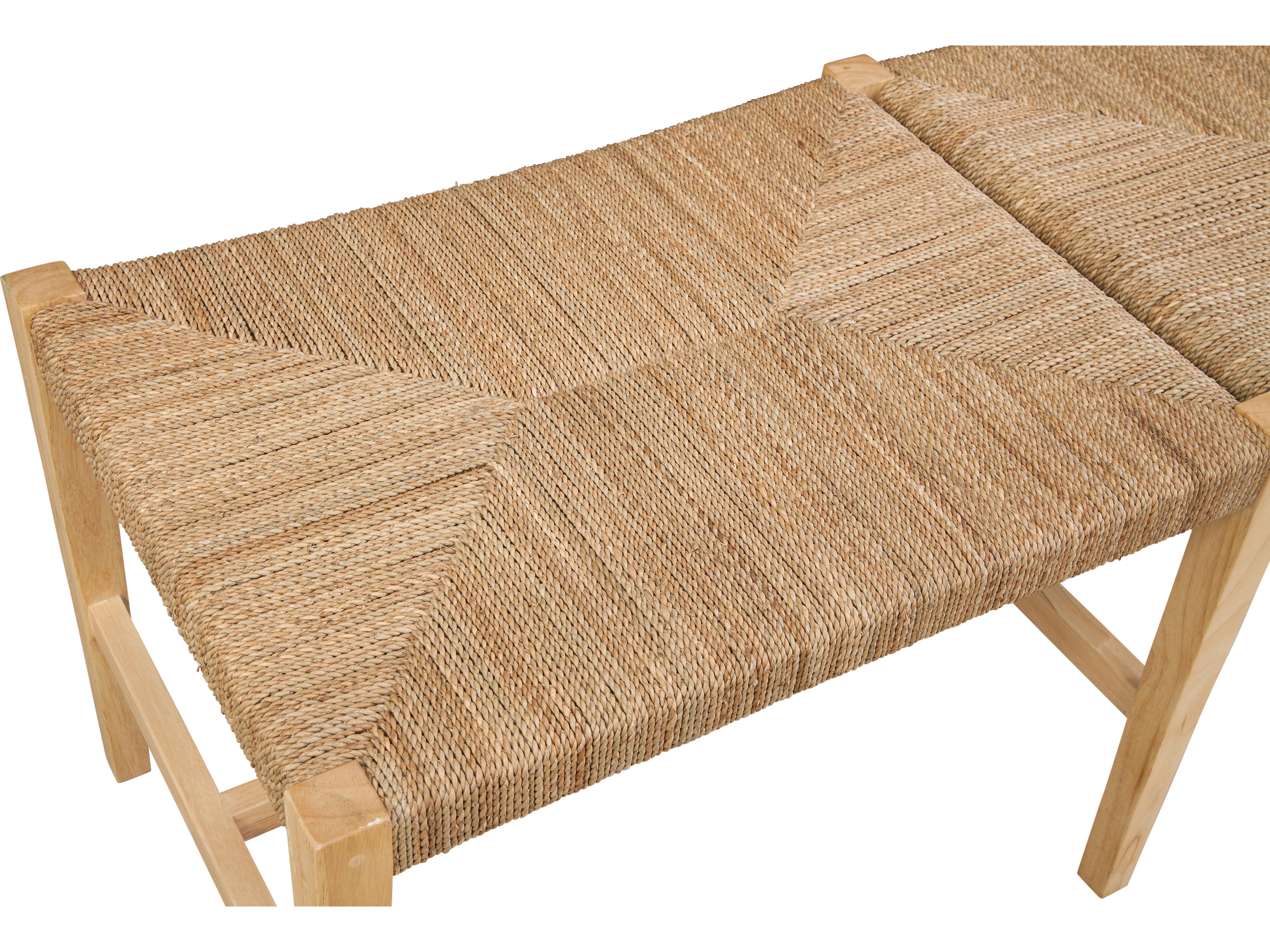 Bassett Mirror Natural Seagrass Tan Accent Bench