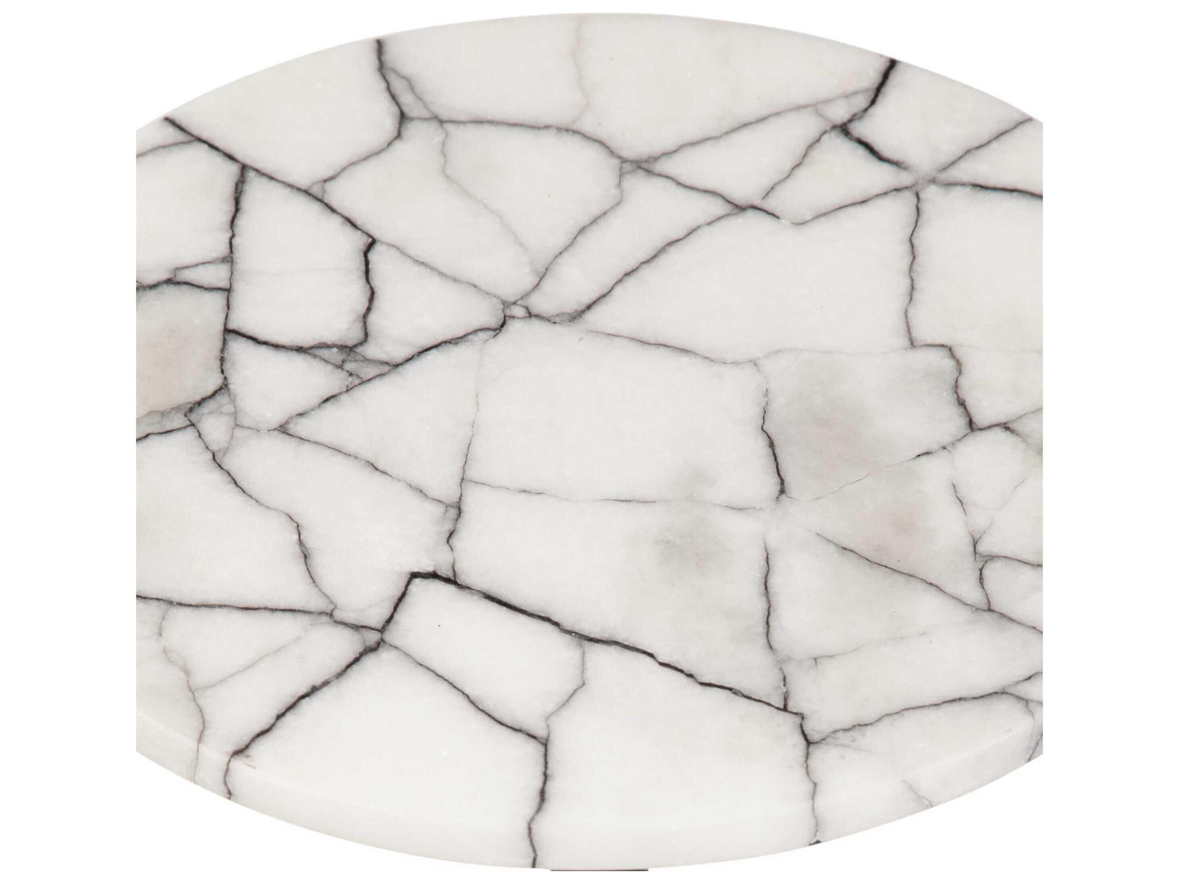 Bassett Mirror Talley Round Black Metal White Marble End Table