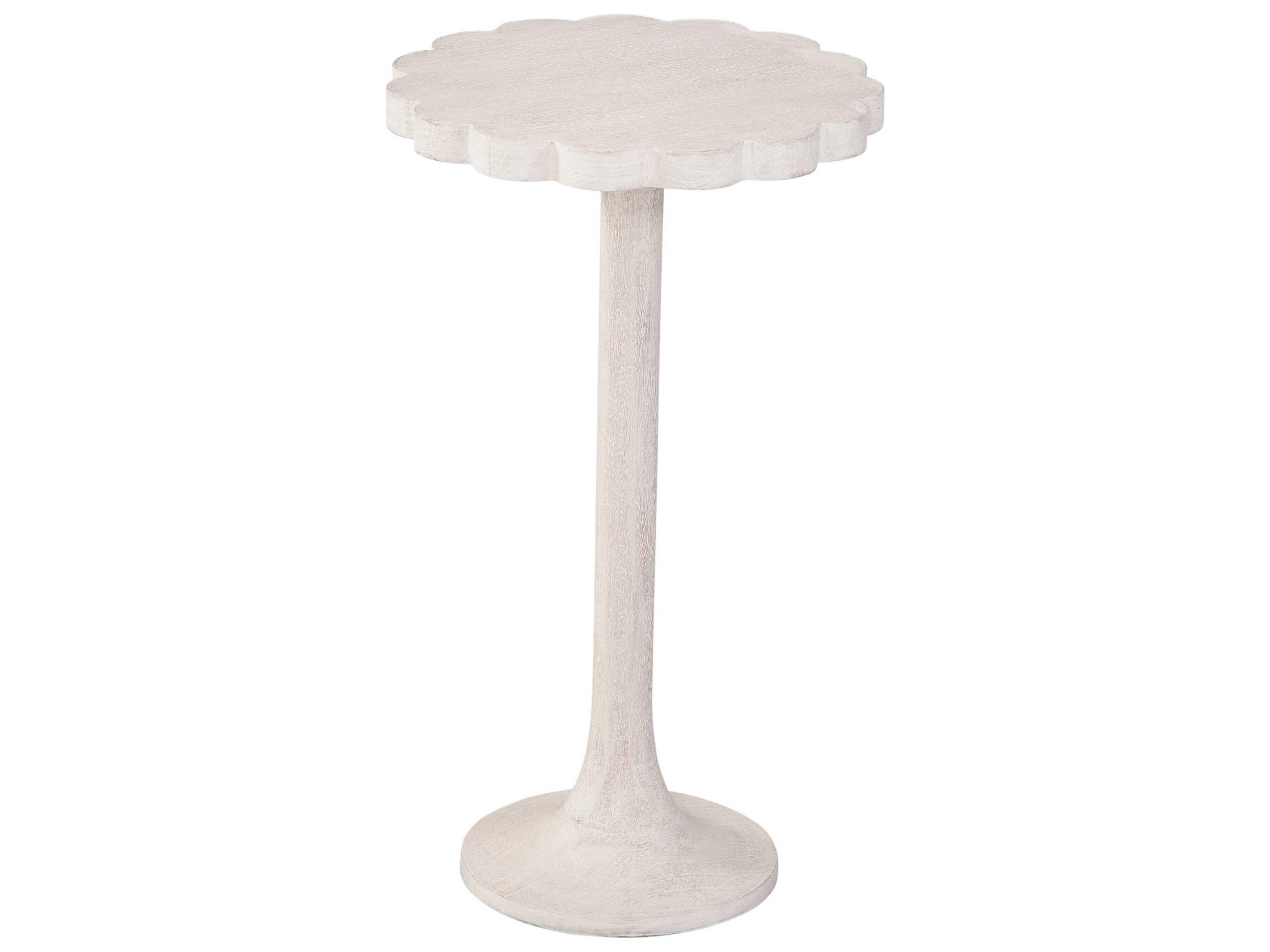 Keiran Wood Sandblasted White End Table