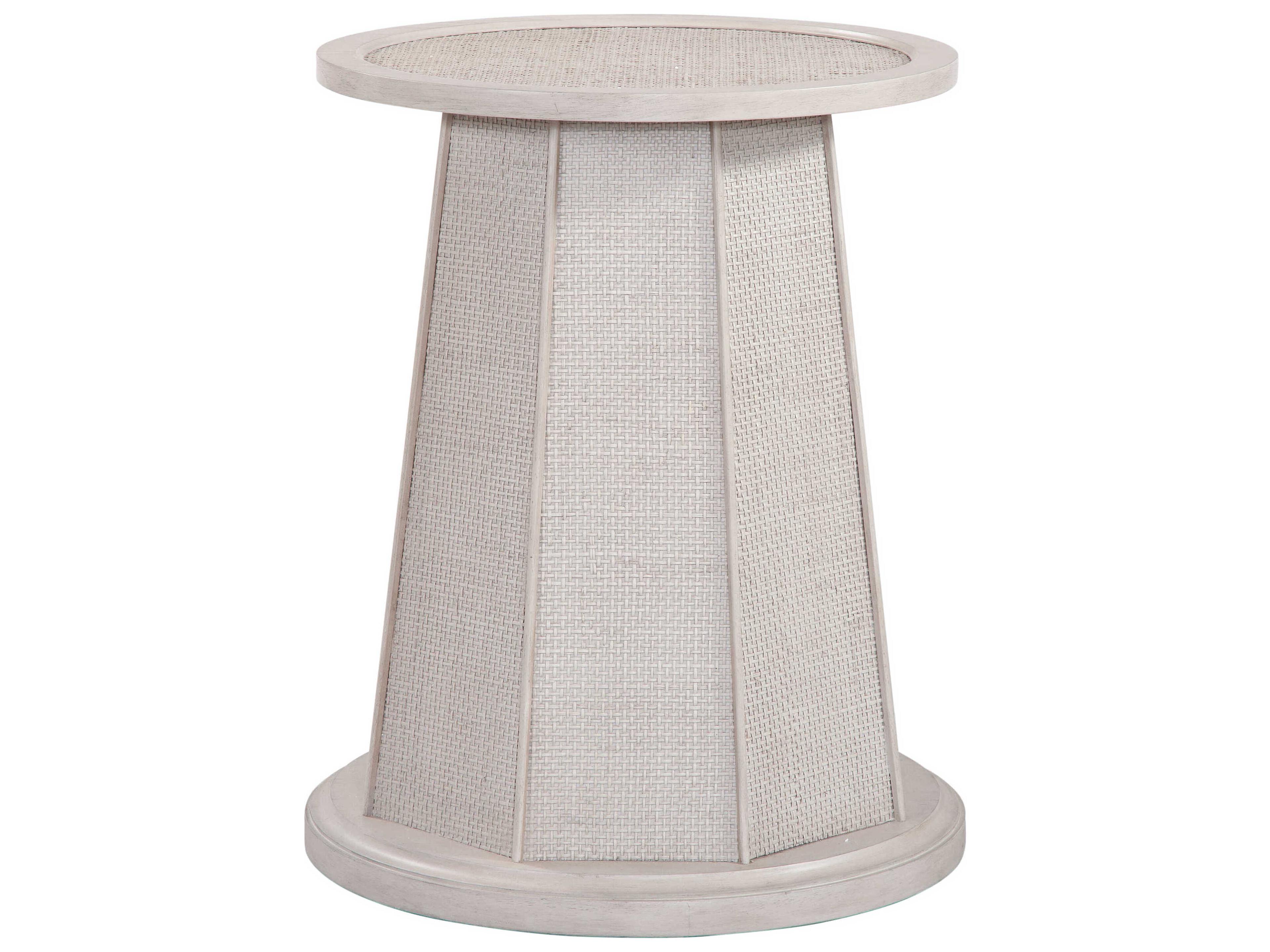 Bassett Mirror Korey Round Glass White Dining Table