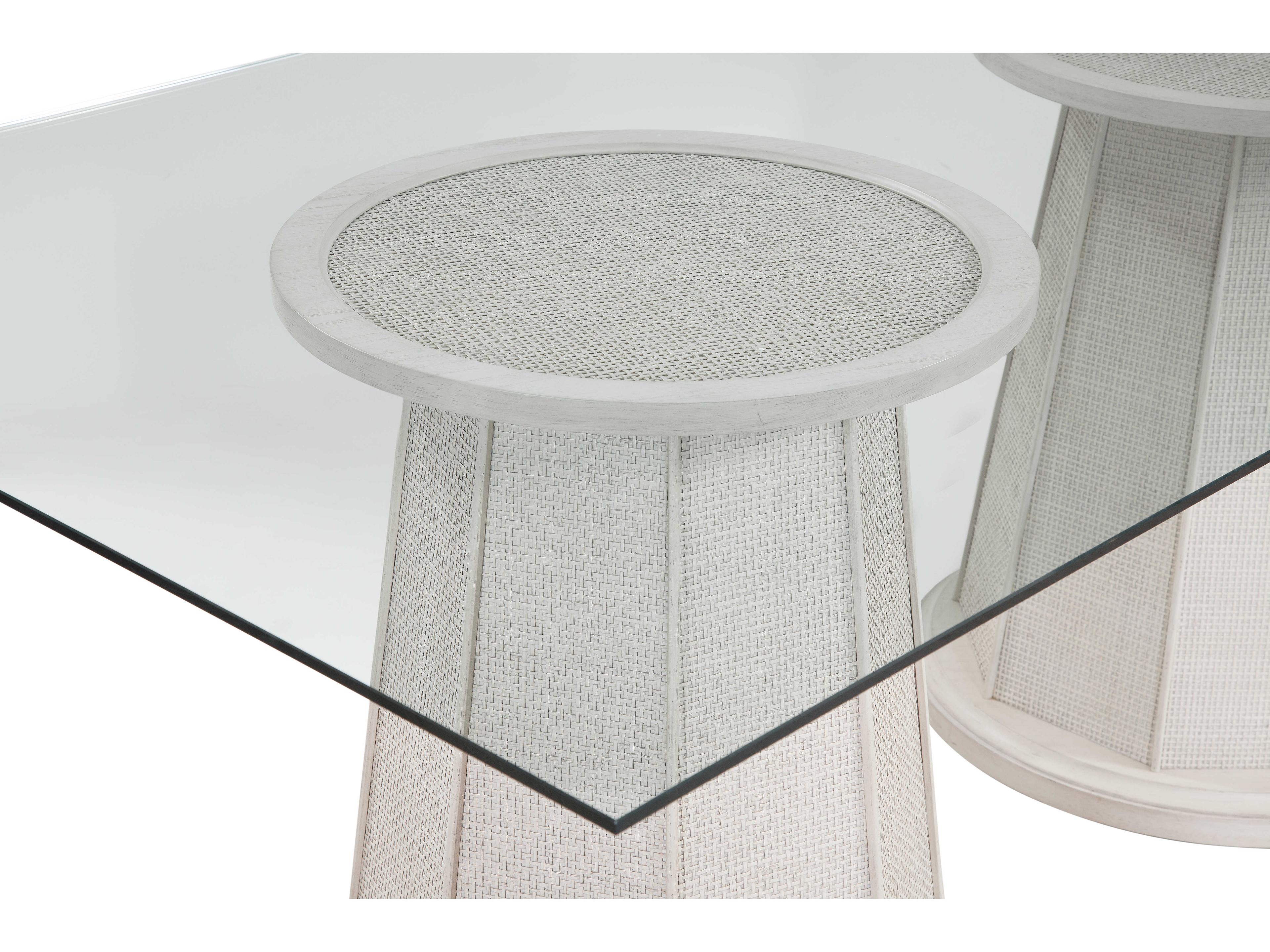 Bassett Mirror Korey Rectangular Glass White Wash Mindi Dining Table