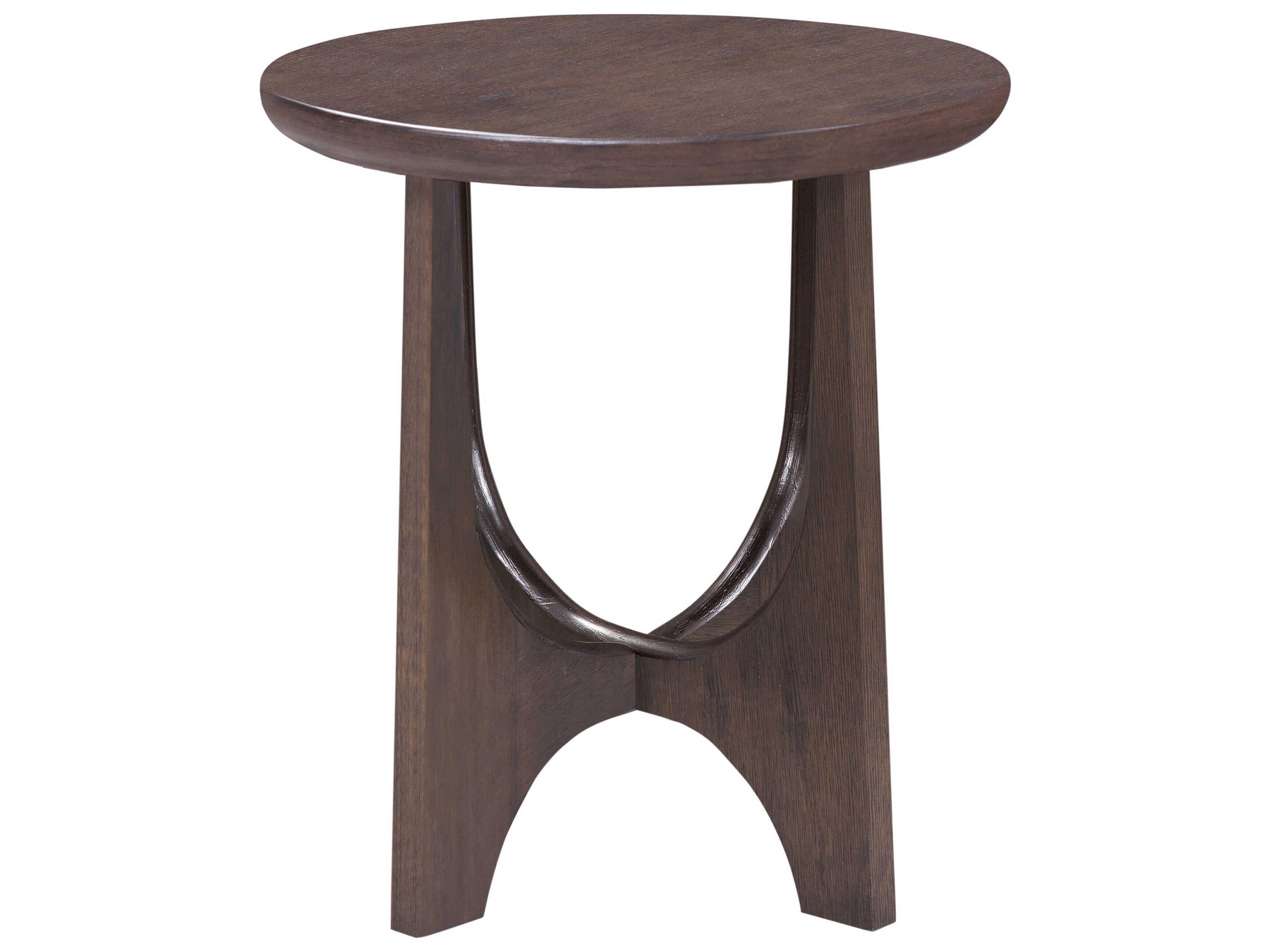 Bassett Mirror Dunnigan Brown Round Wood End Table