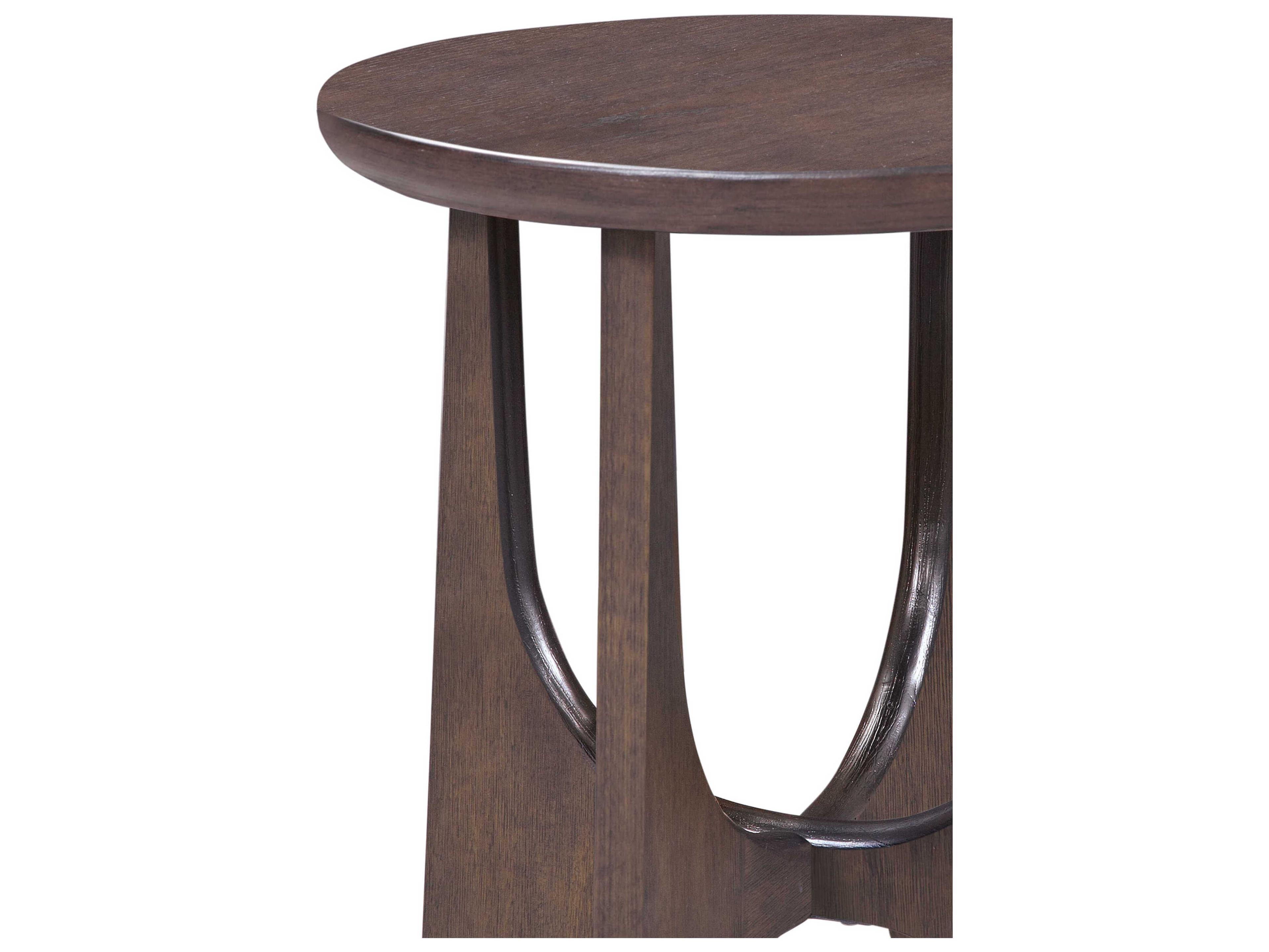 Bassett Mirror Dunnigan Brown Round Wood End Table