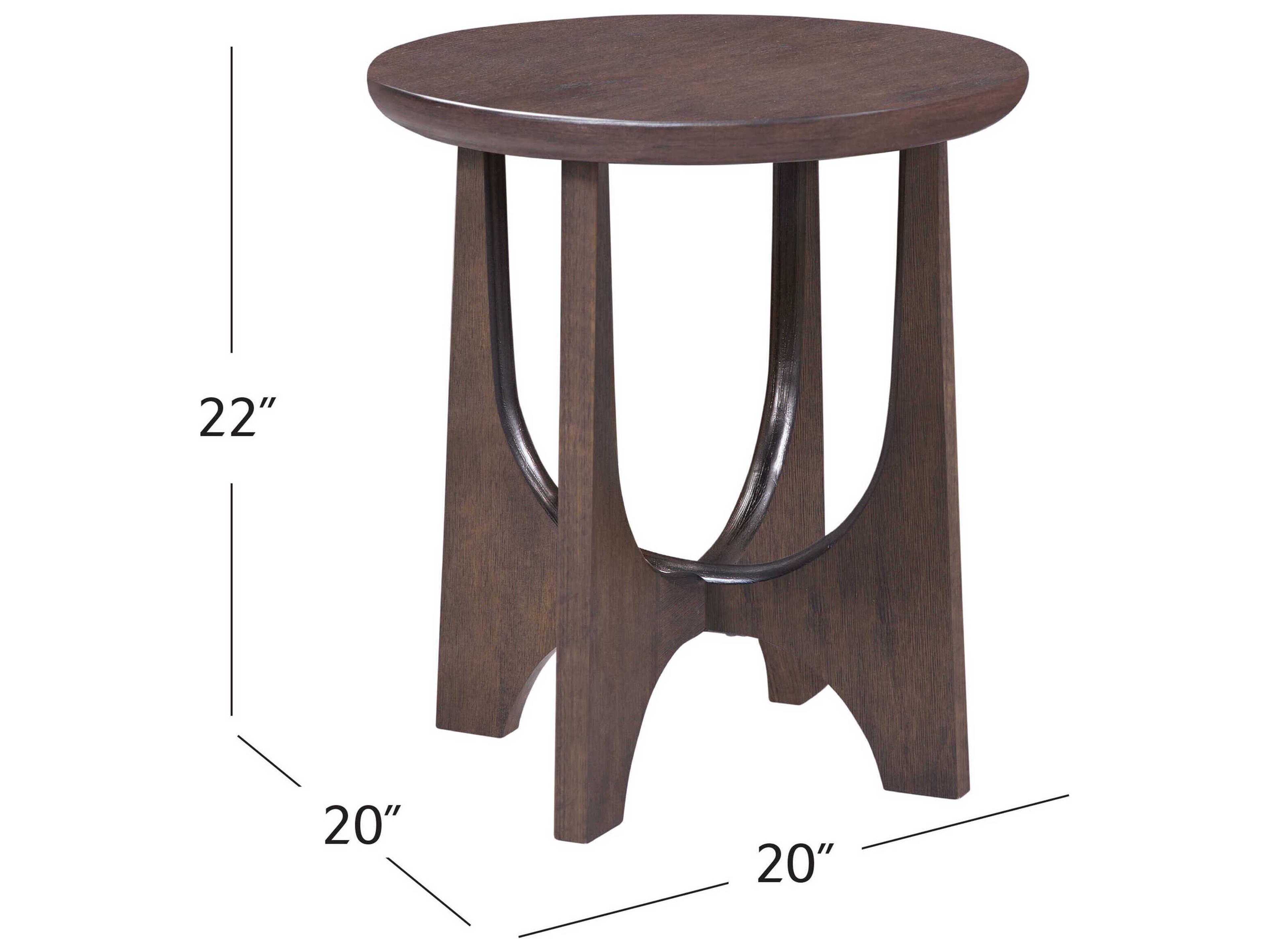 Bassett Mirror Dunnigan Brown Round Wood End Table