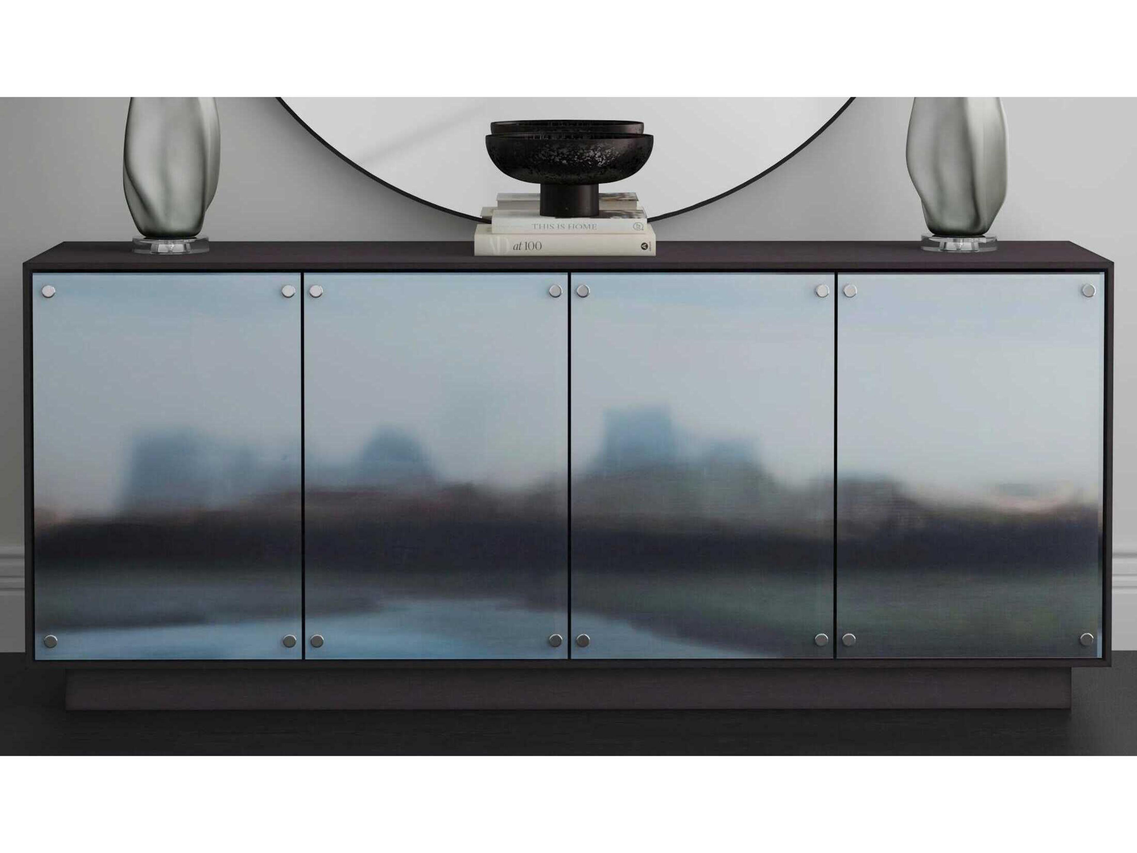 Bassett Mirror 78" Hardwood Blue Sideboard