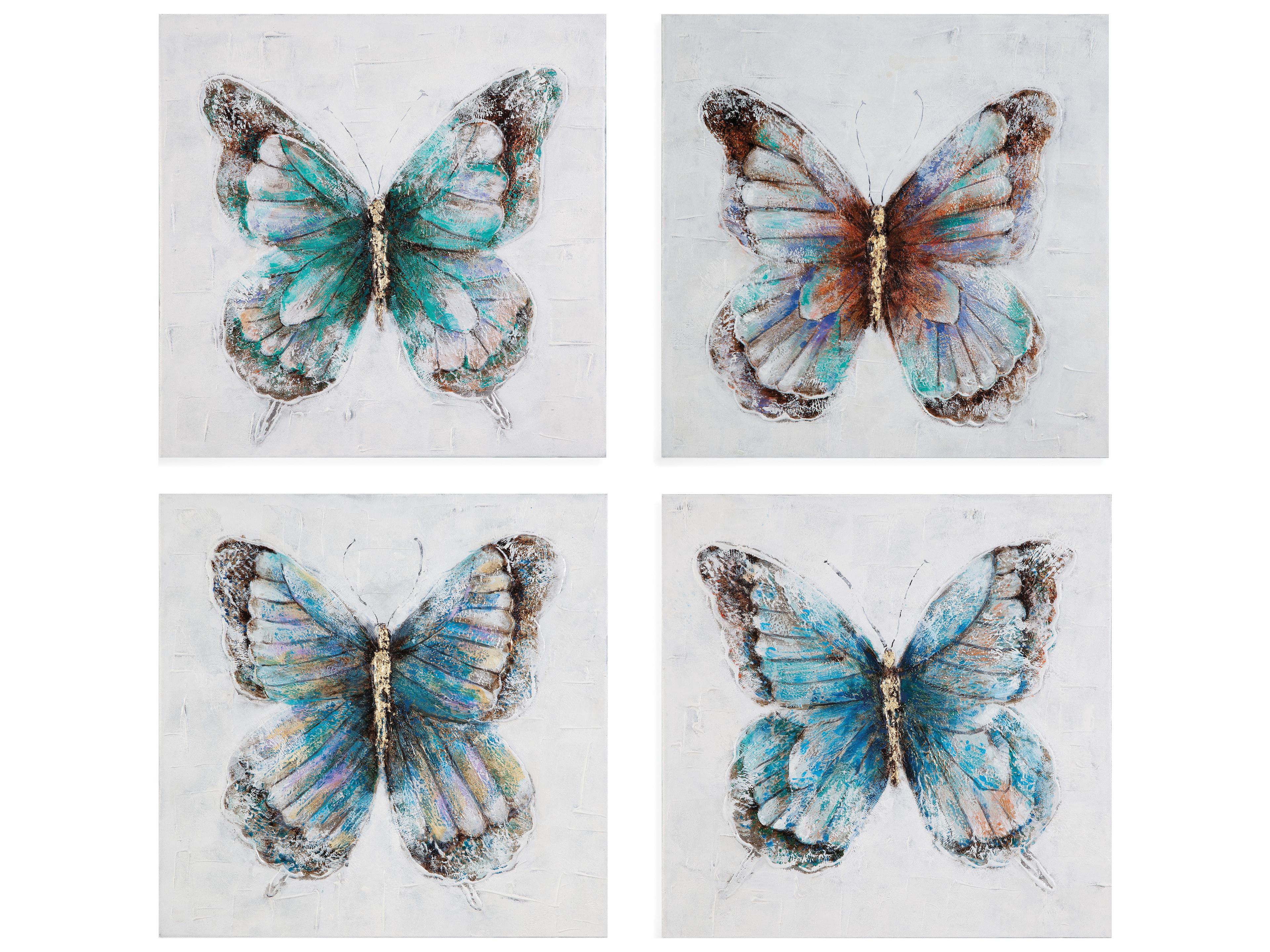 Bassett Mirror Realism Metallic Butterflies Wall Art