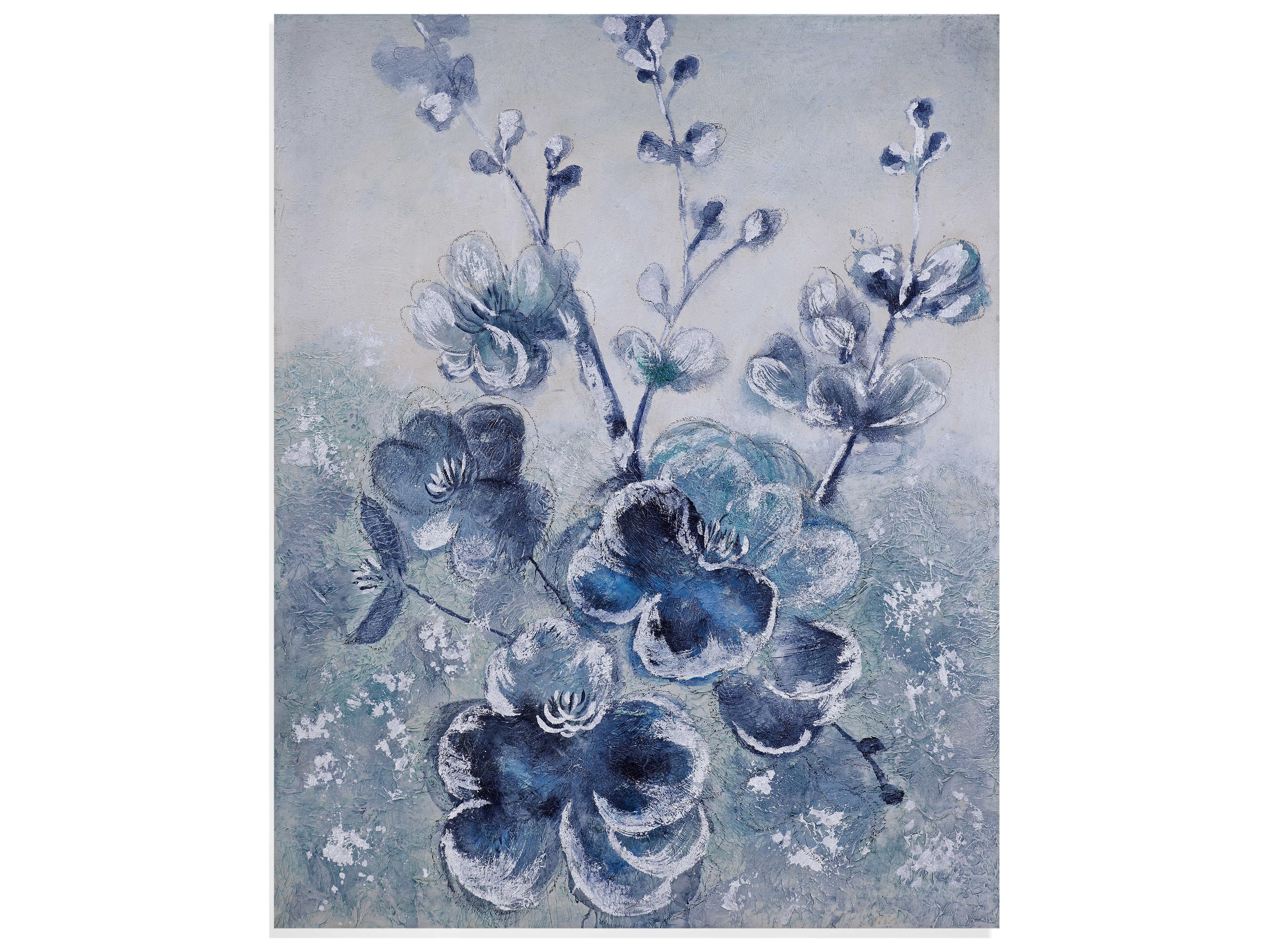 Impressionism Blue Blooms Canvas Wall Art