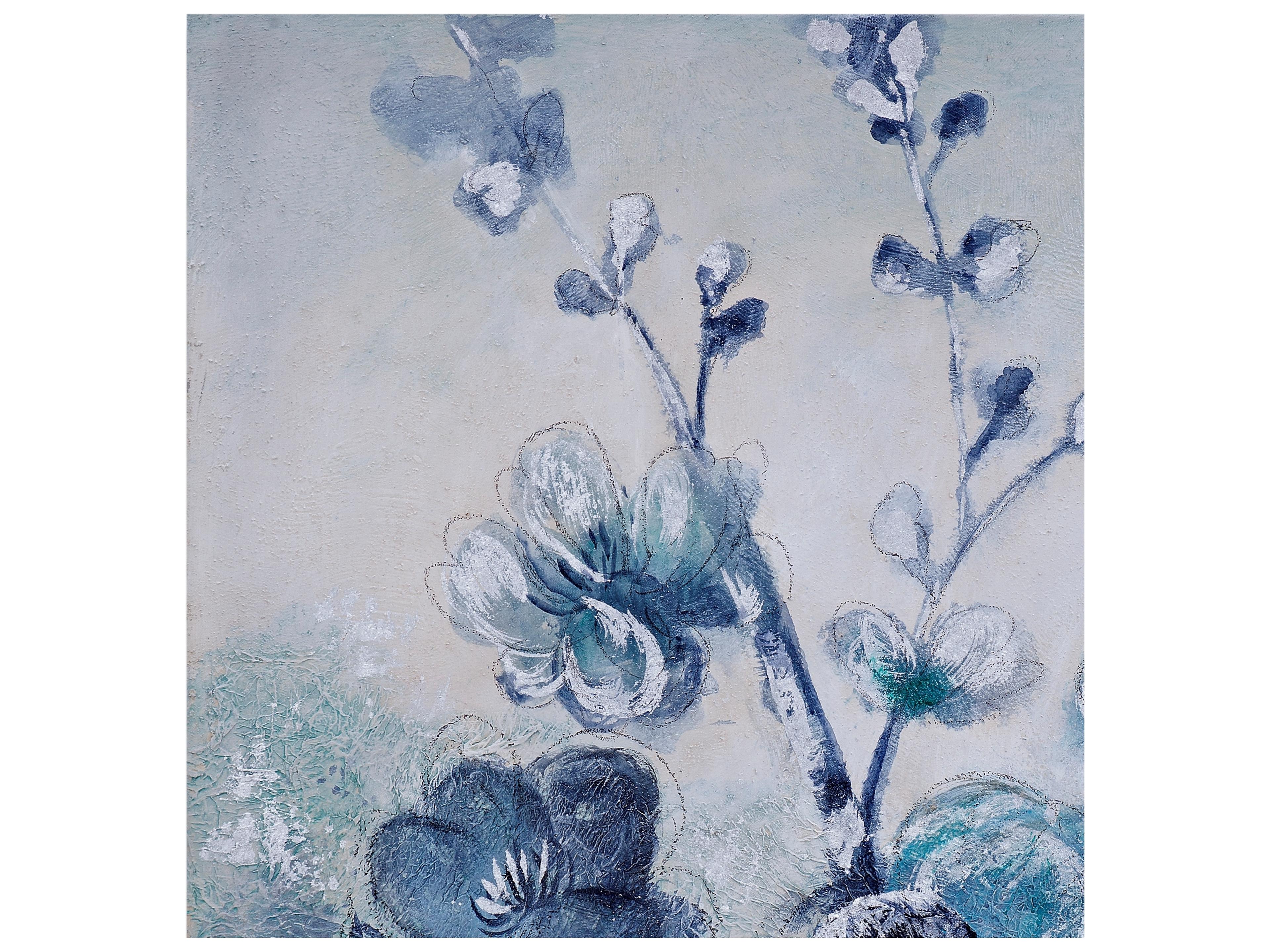 Bassett Mirror Impressionism Blue Blooms Canvas Wall Art