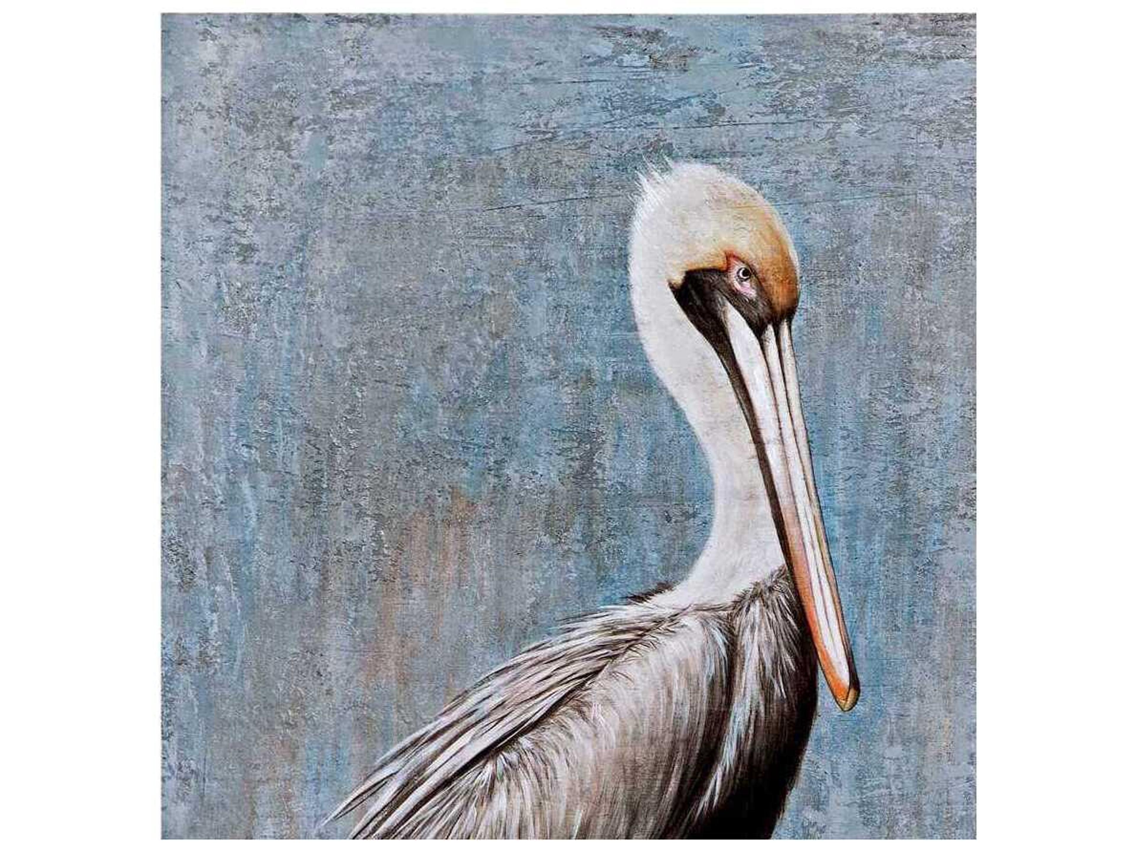 Bassett Mirror 36" Blue Pelican Wall Art
