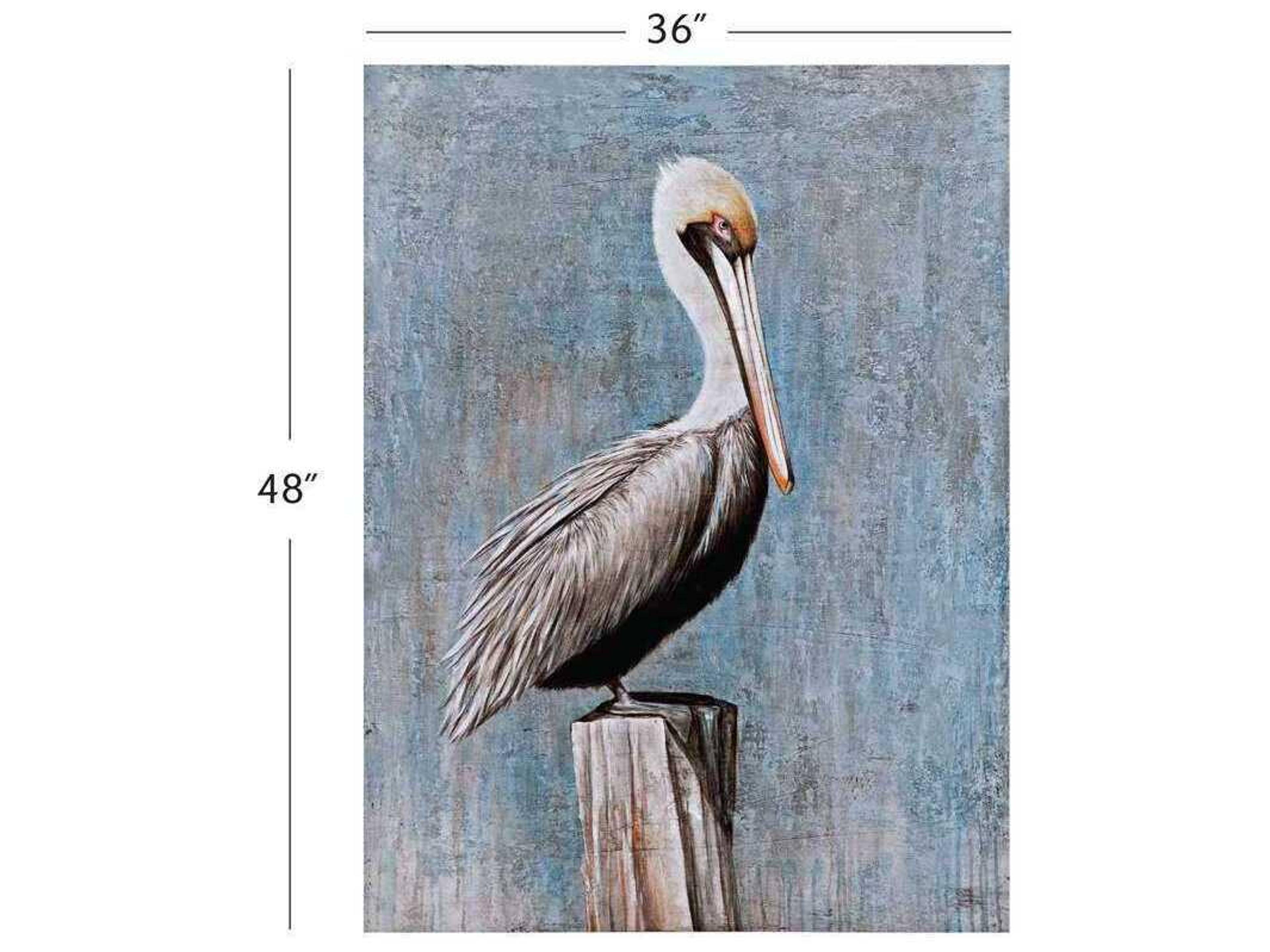 Bassett Mirror 36" Blue Pelican Wall Art