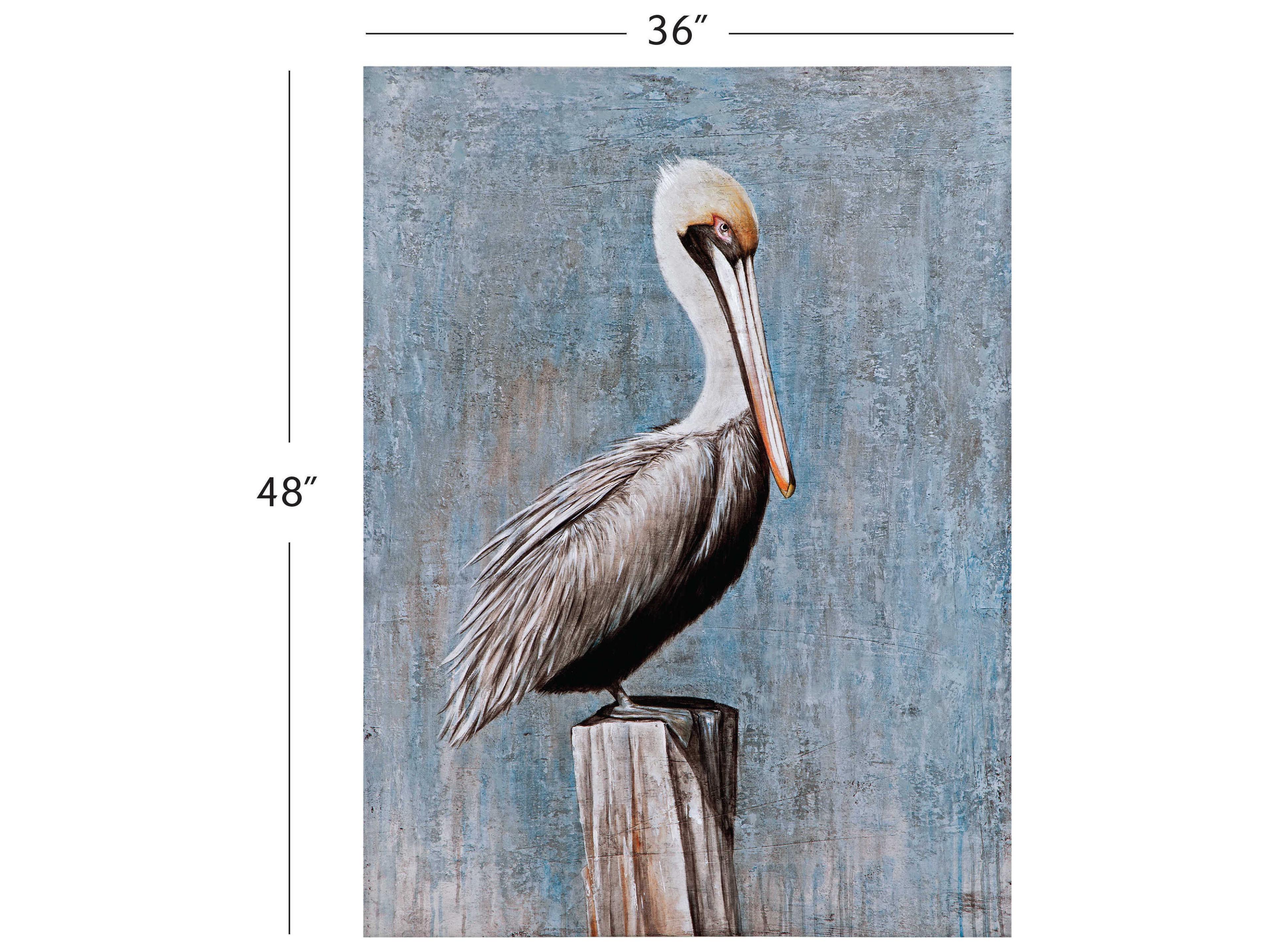 Bassett Mirror 36" Blue Pelican Wall Art