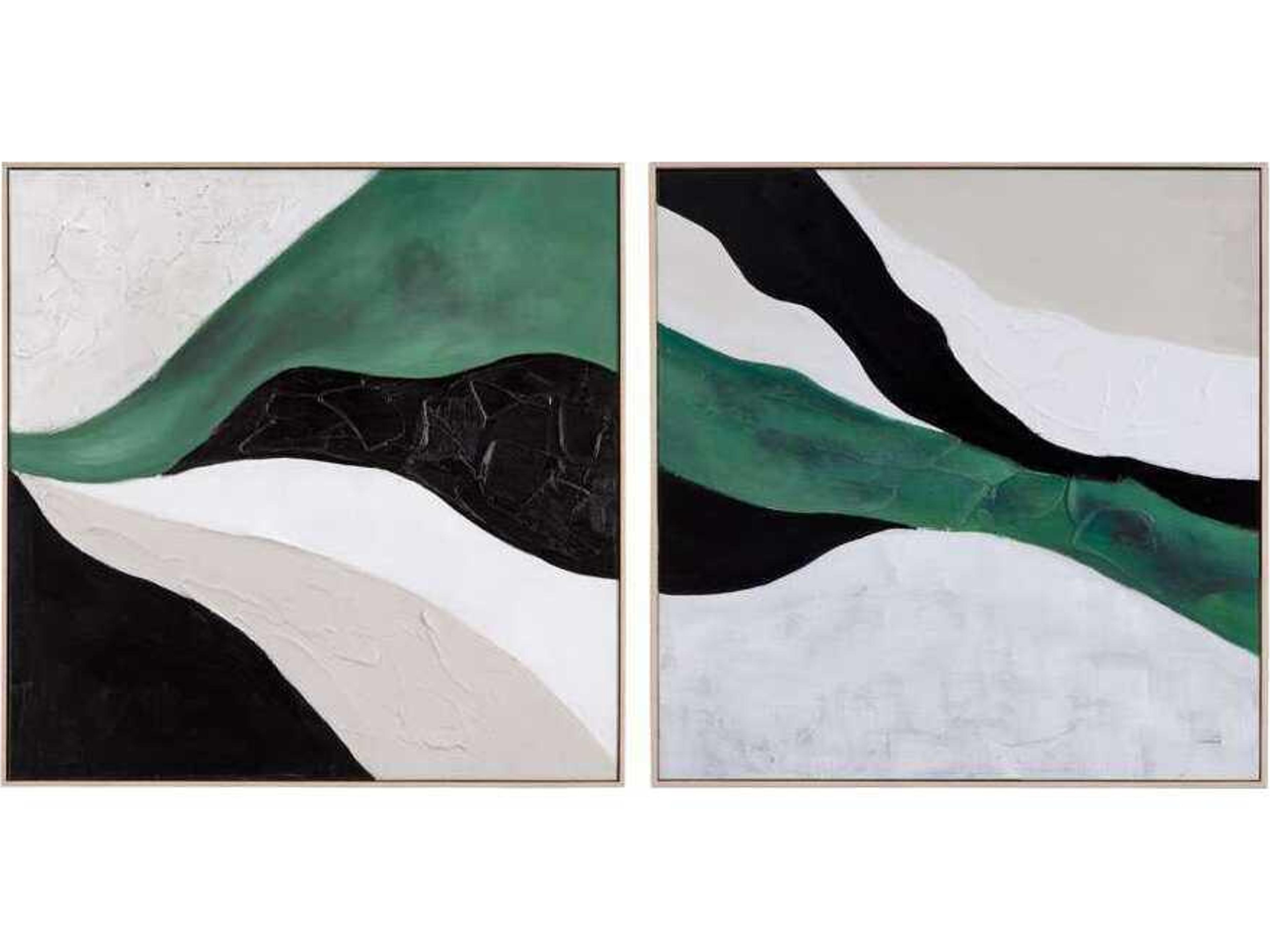 Bassett Mirror 40" Green IlluminateWall Art 2 Piece Set