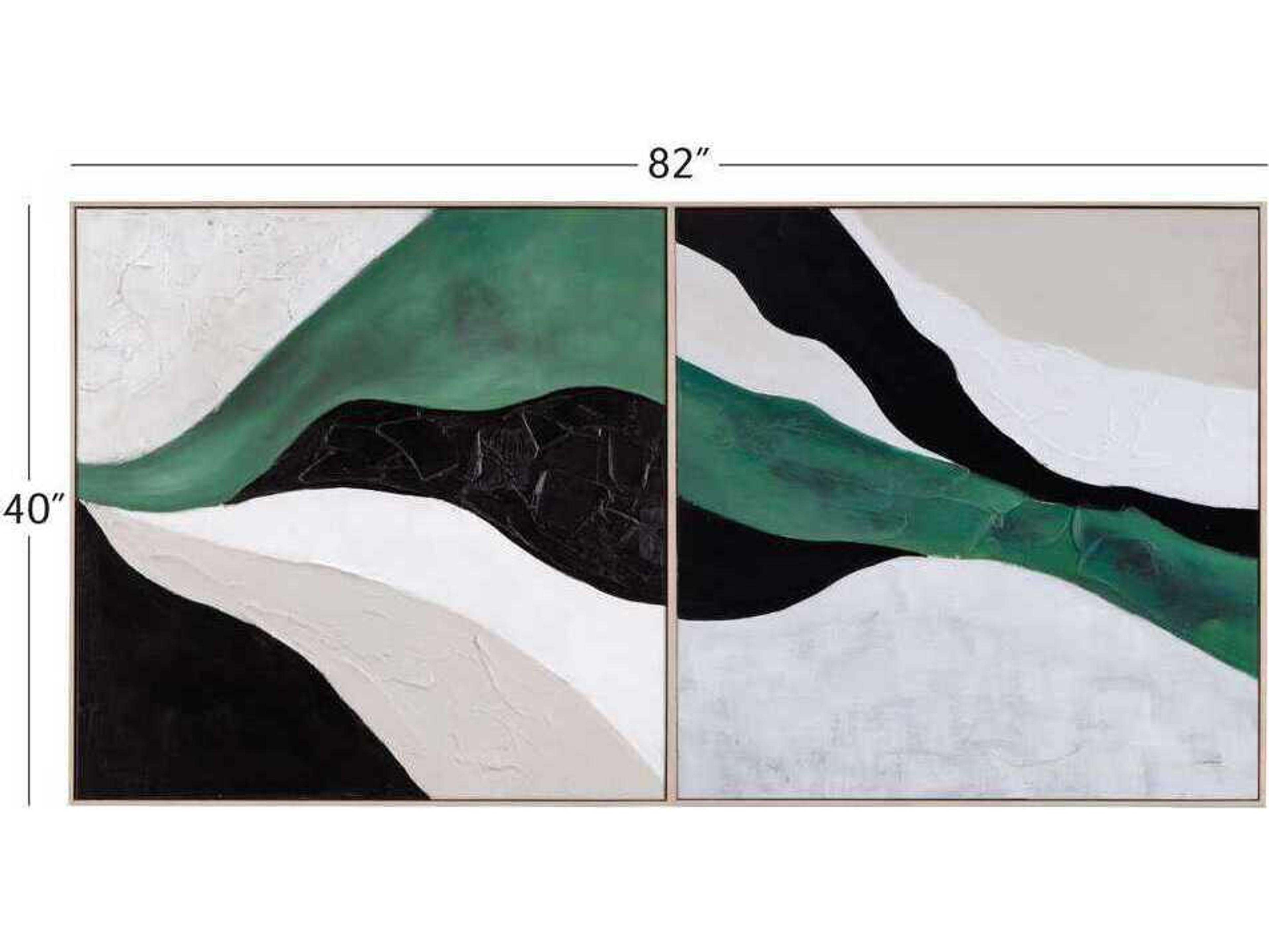 Bassett Mirror 40" Green IlluminateWall Art 2 Piece Set