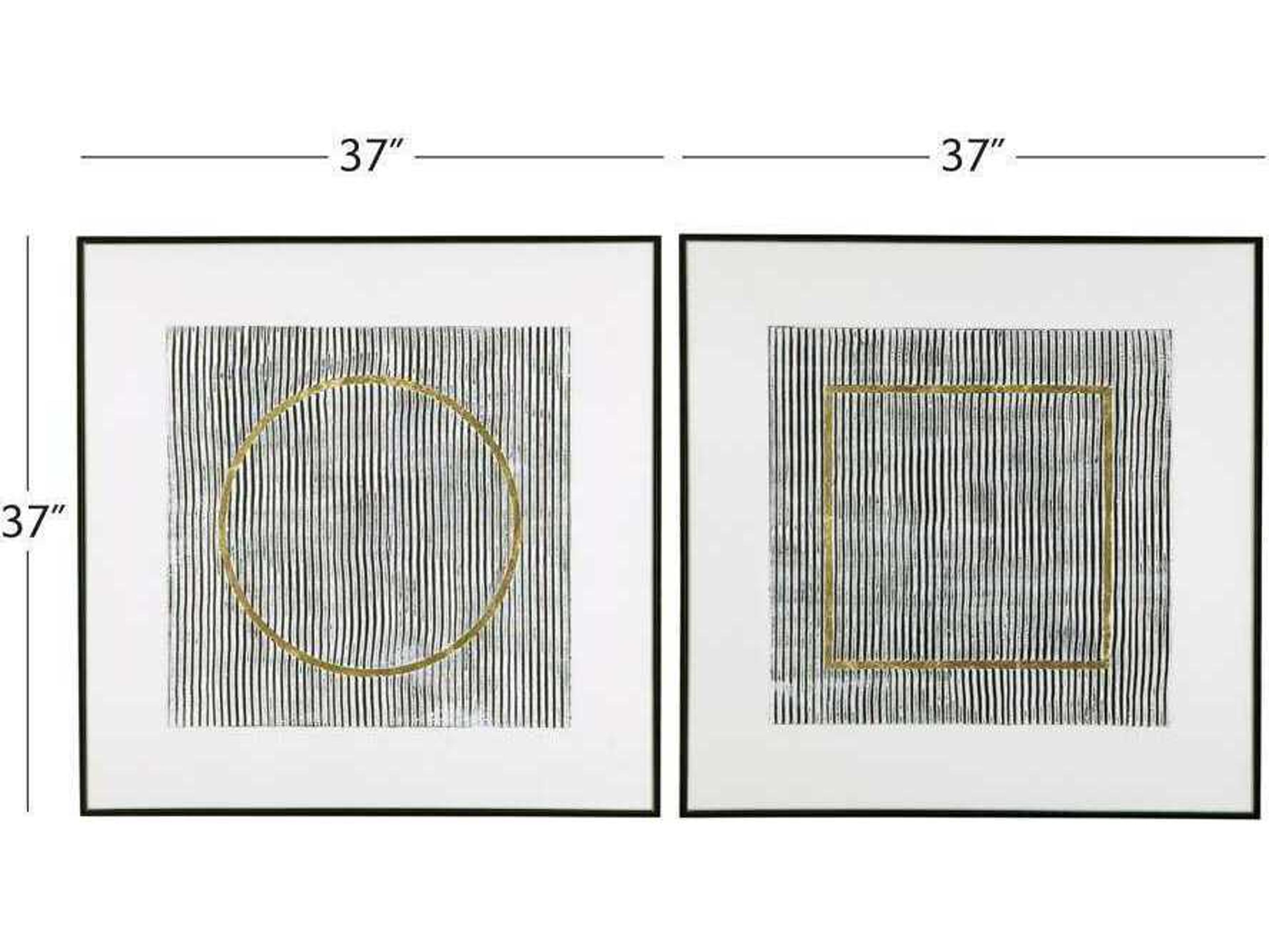 Bassett Mirror 37" Black GraphiteWall Art 2 Piece Set