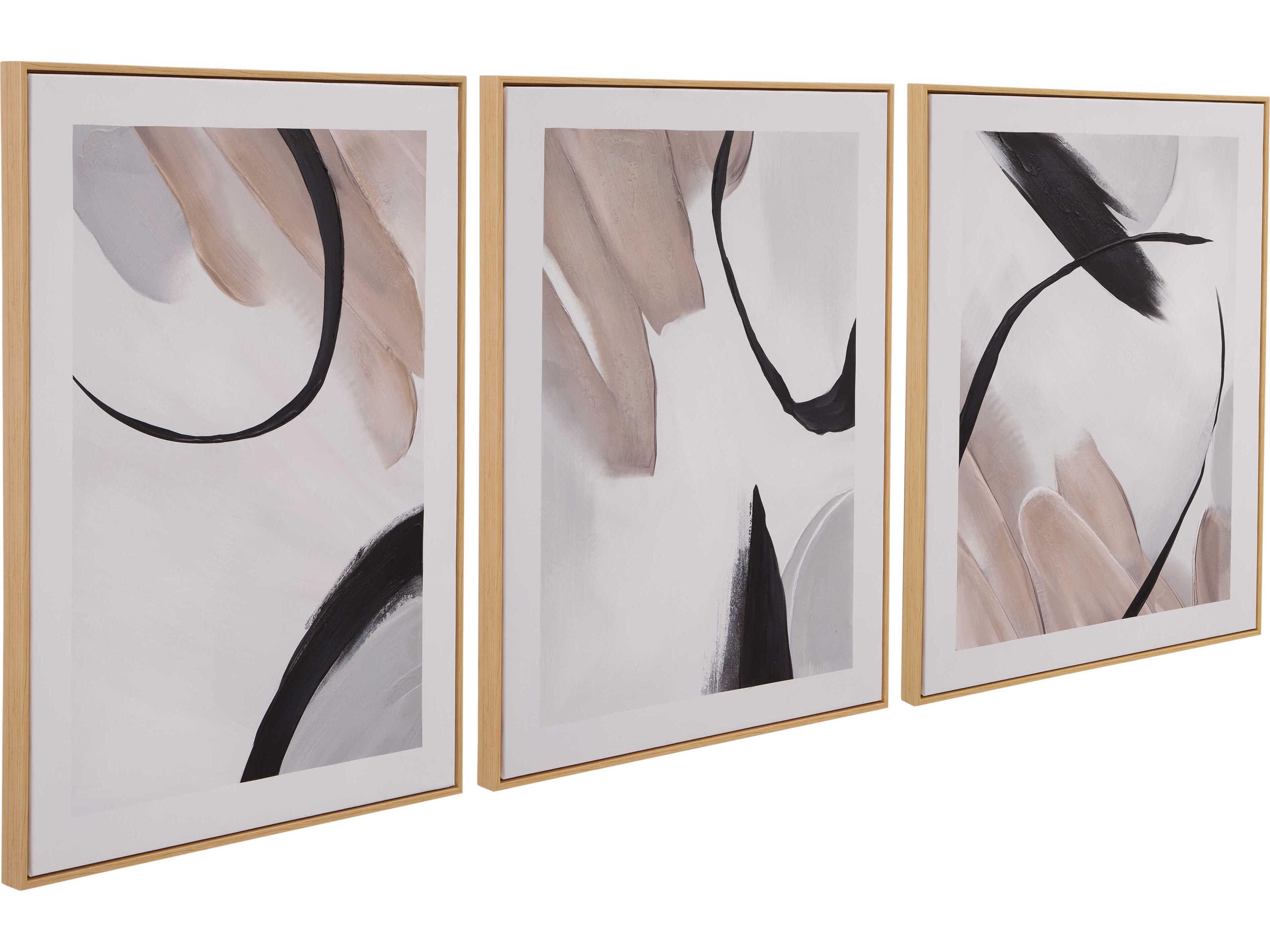 24" Brown Eartha Canvas Art Wall Art 3 Piece Set