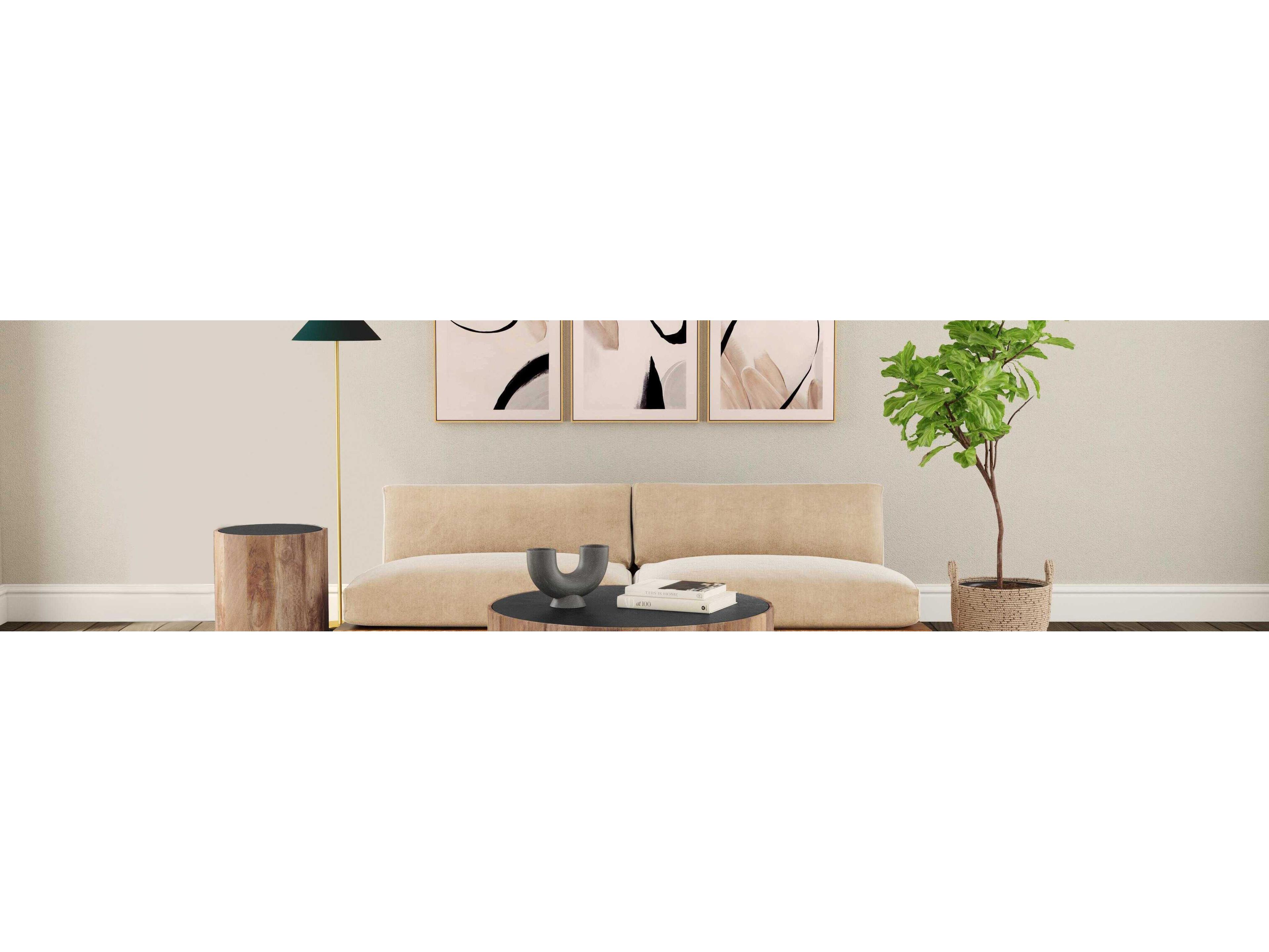 Bassett Mirror 24" Brown Eartha Canvas Art Wall Art 3 Piece Set