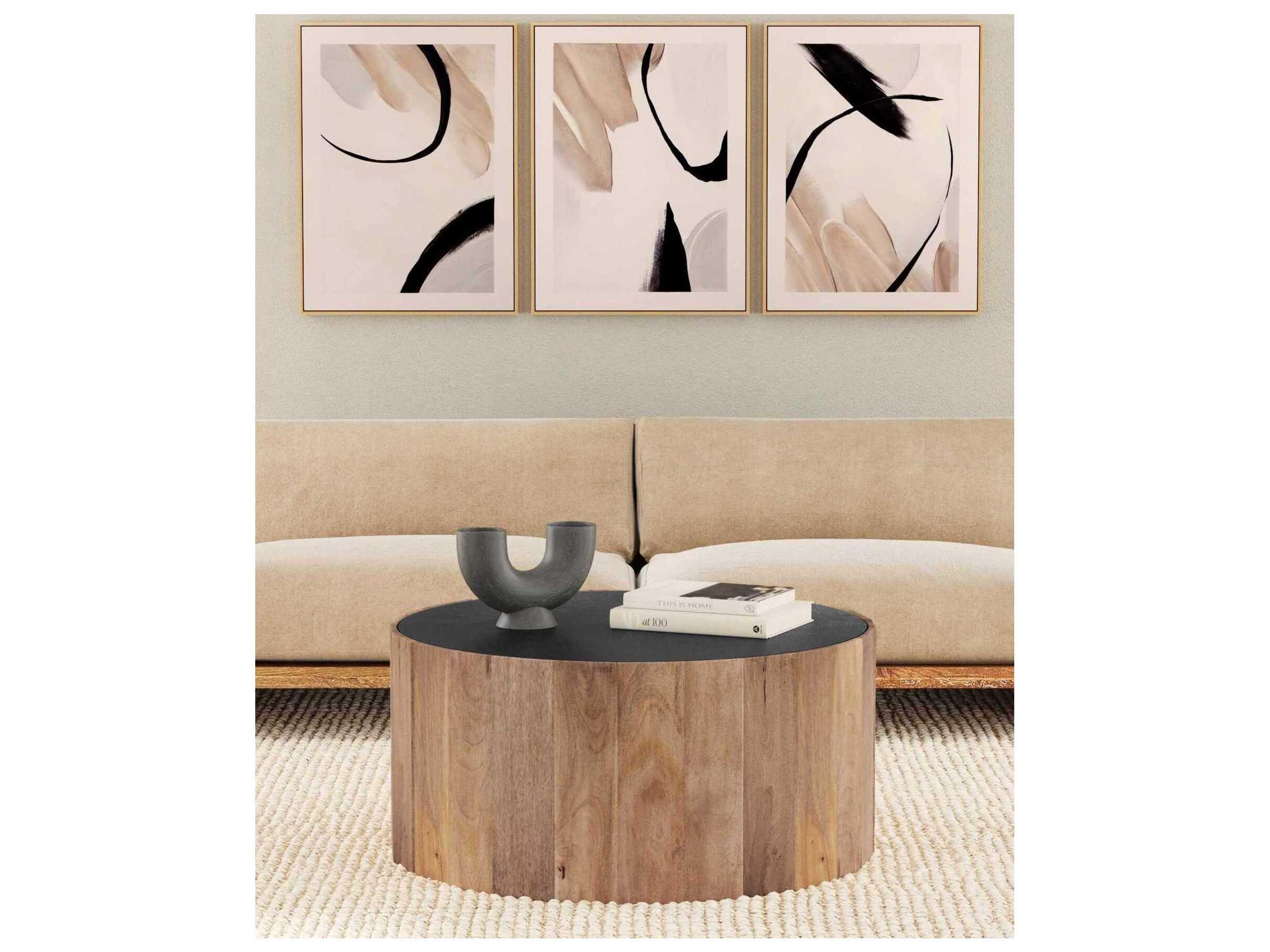 Bassett Mirror 24" Brown Eartha Canvas Art Wall Art 3 Piece Set