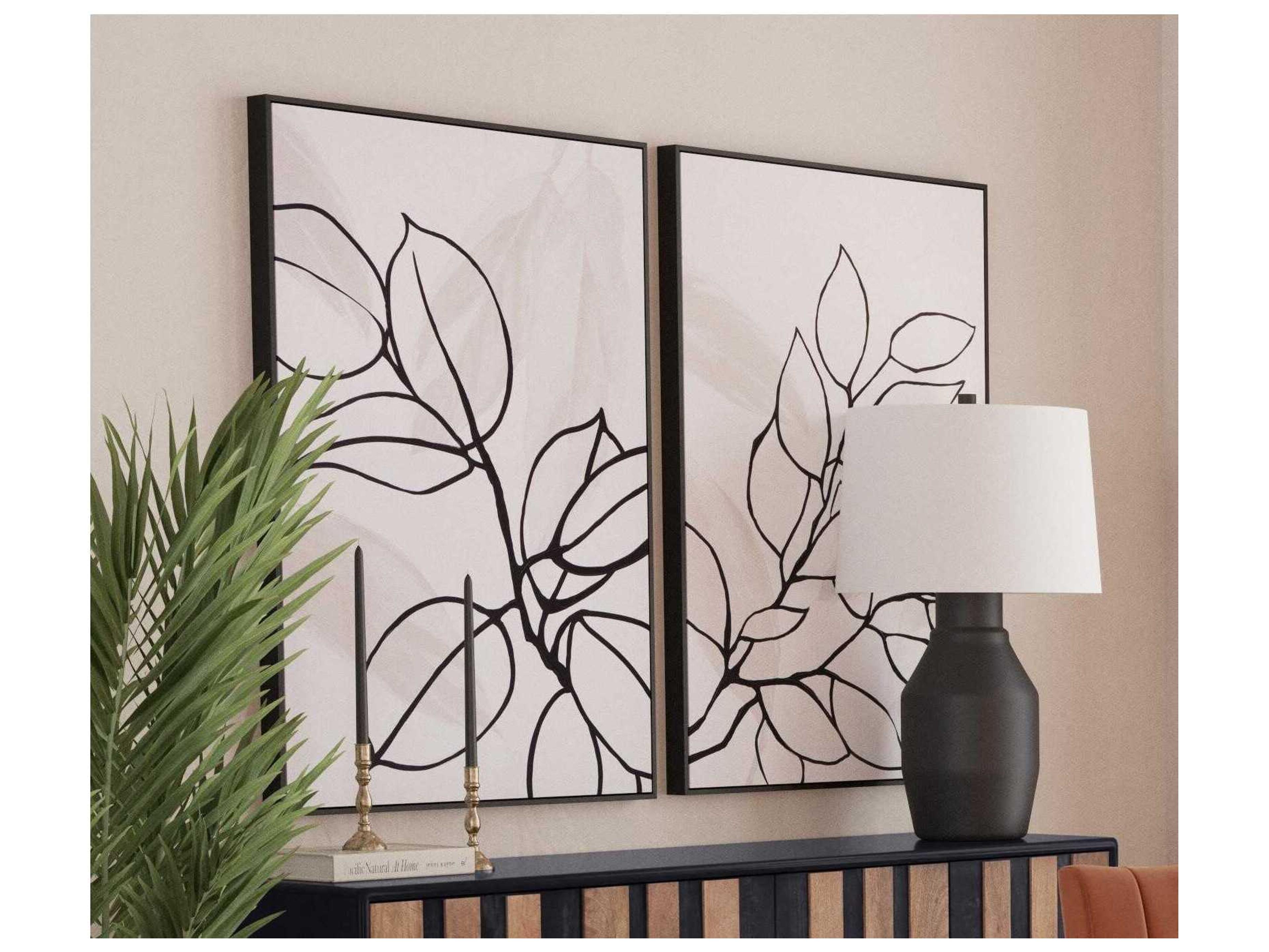 Bassett Mirror 32" Black Harmony II Canvas Art